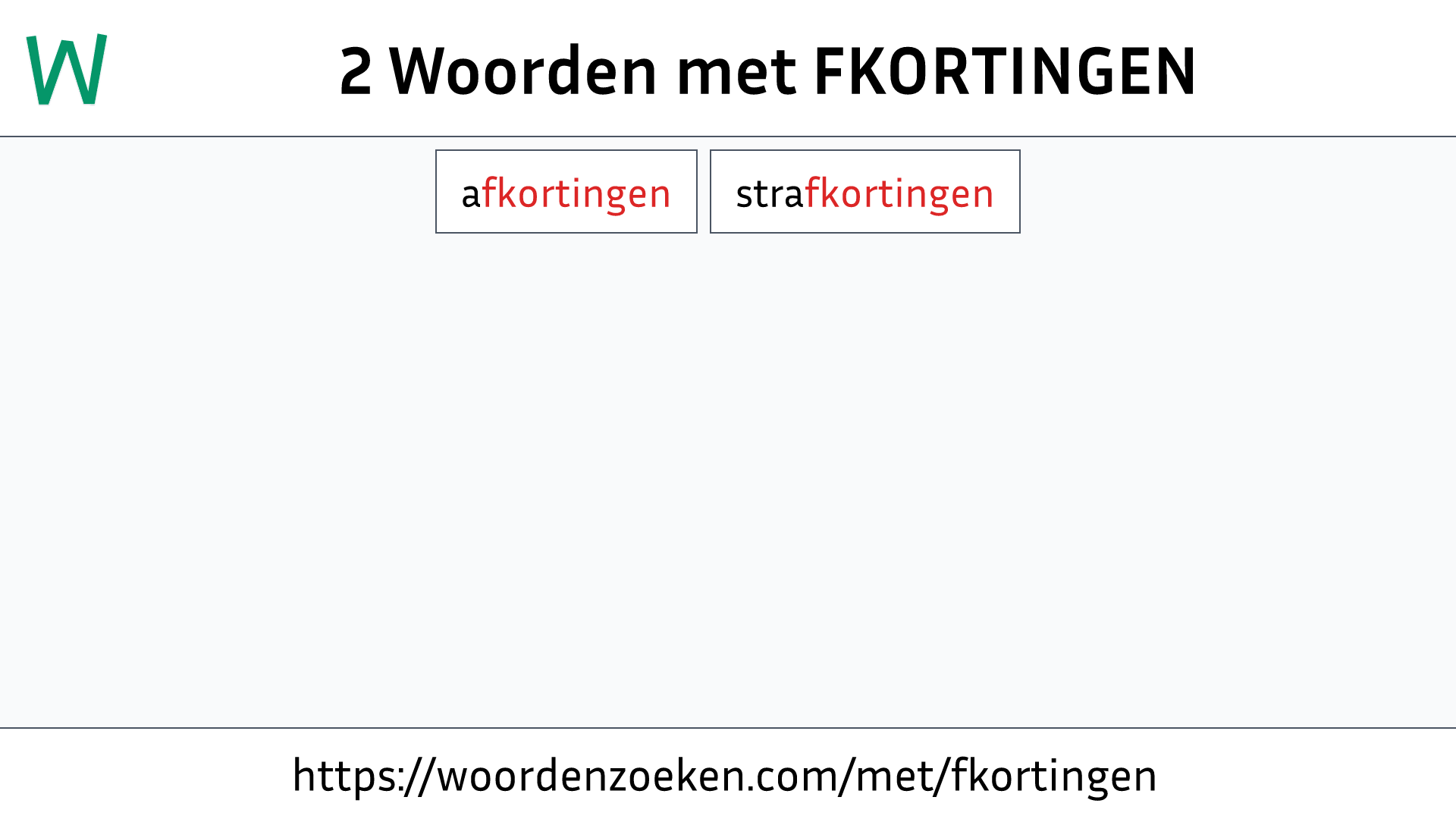 Woorden met FKORTINGEN