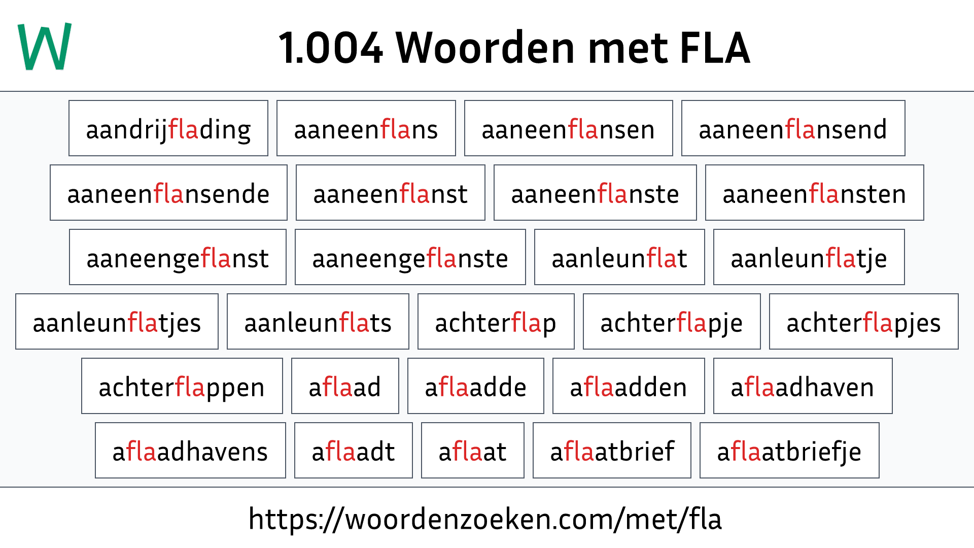 Woorden met FLA