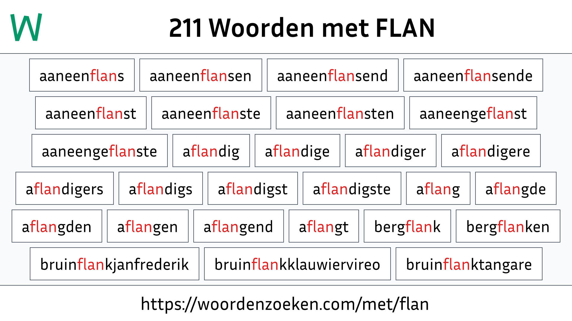 Woorden met FLAN