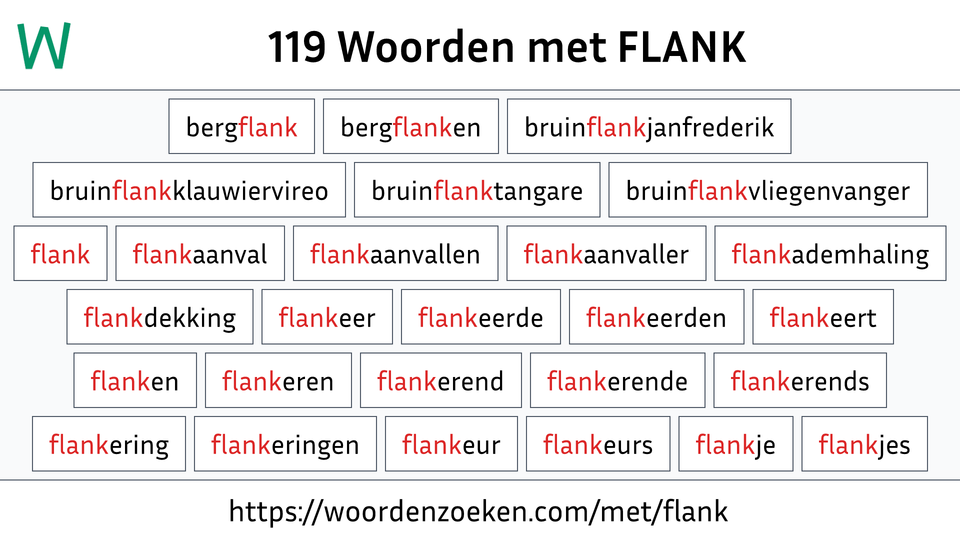 Woorden met FLANK