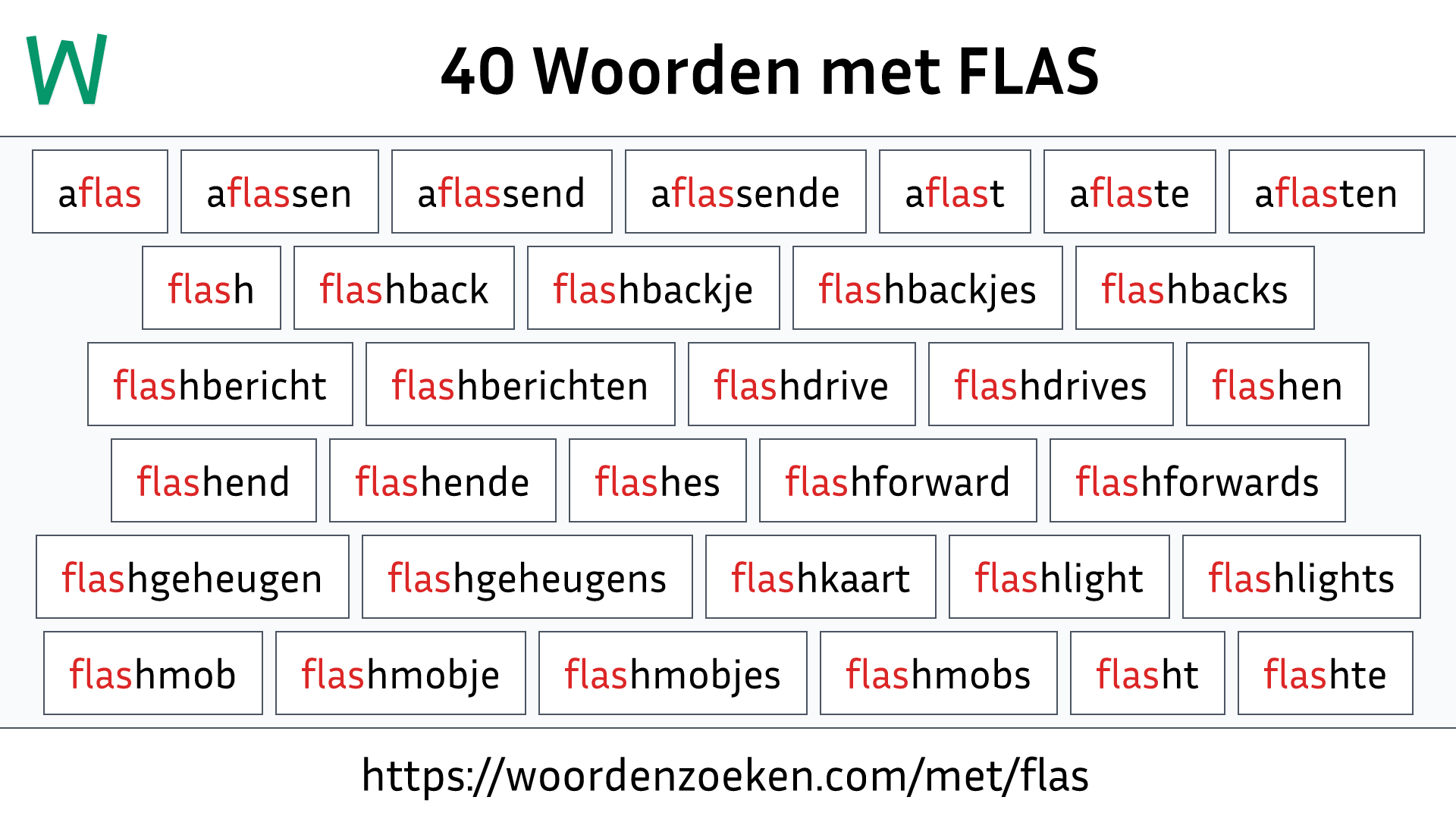 Woorden met FLAS