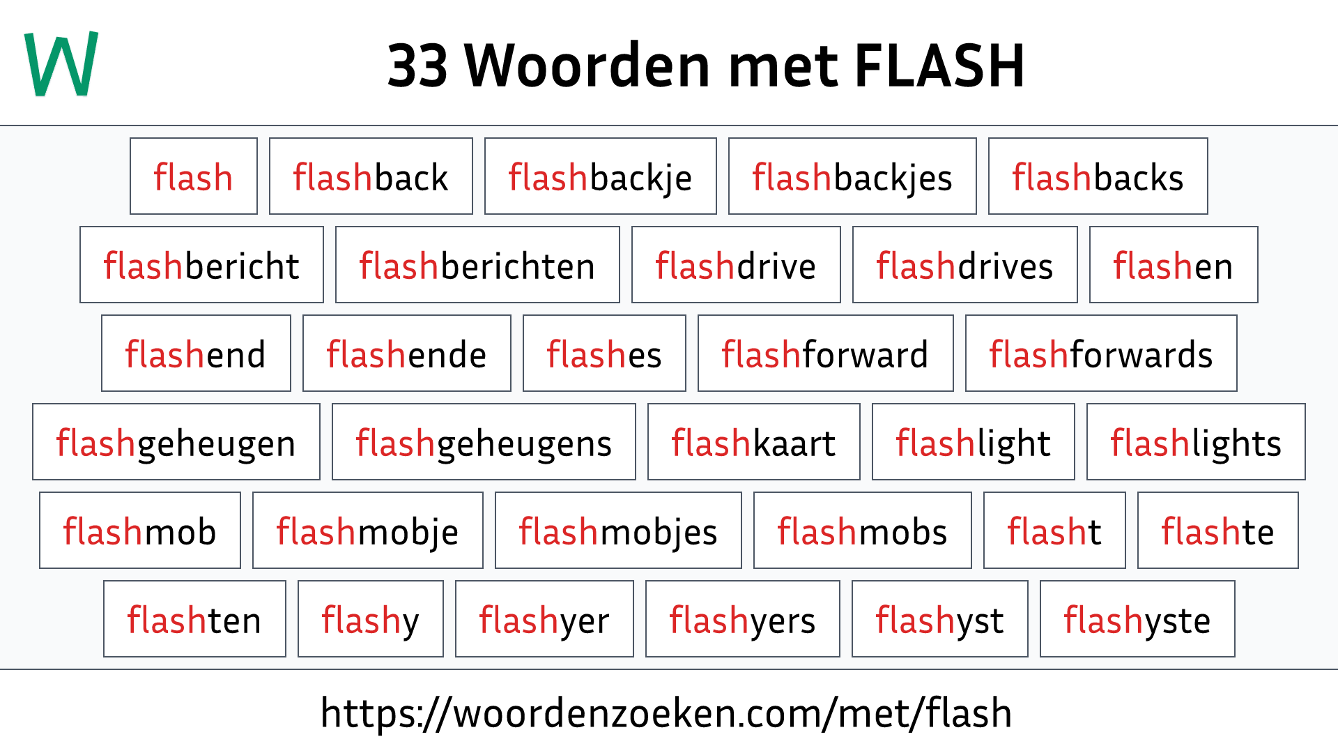 Woorden met FLASH