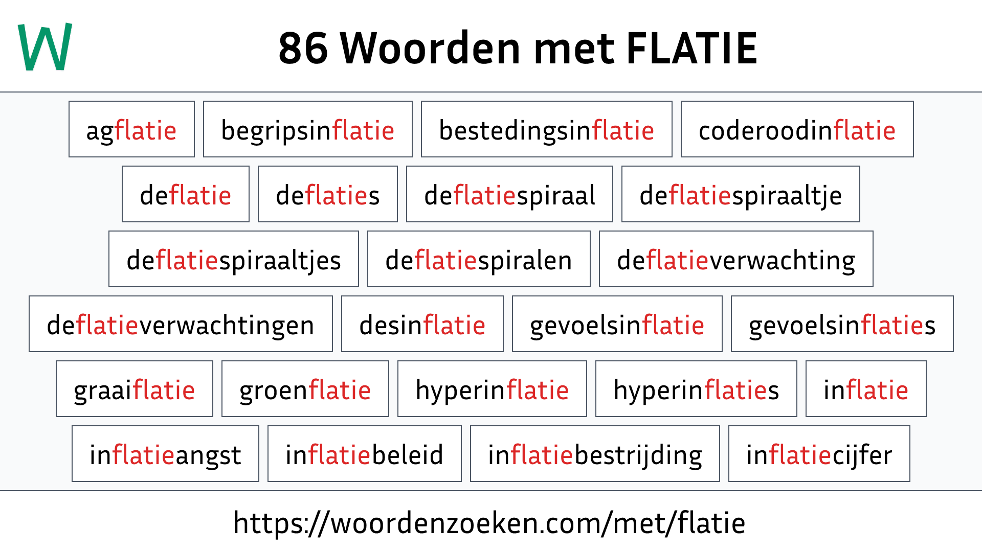 Woorden met FLATIE