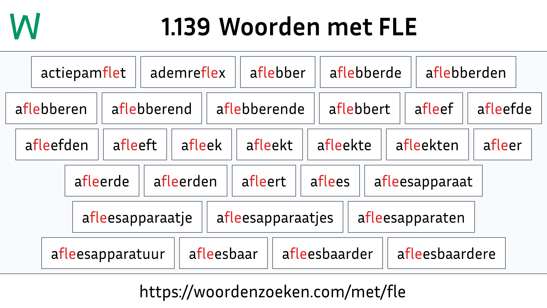 Woorden met FLE