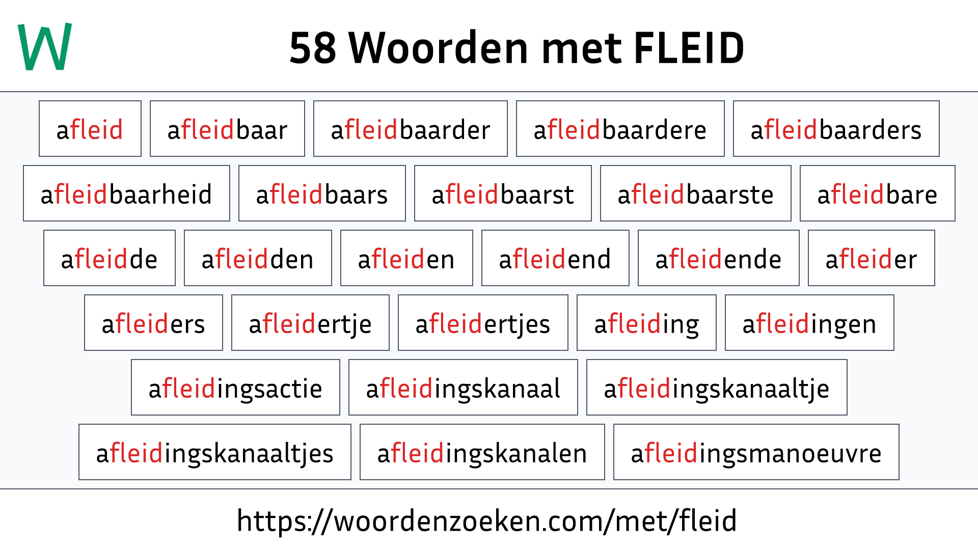 Woorden met FLEID