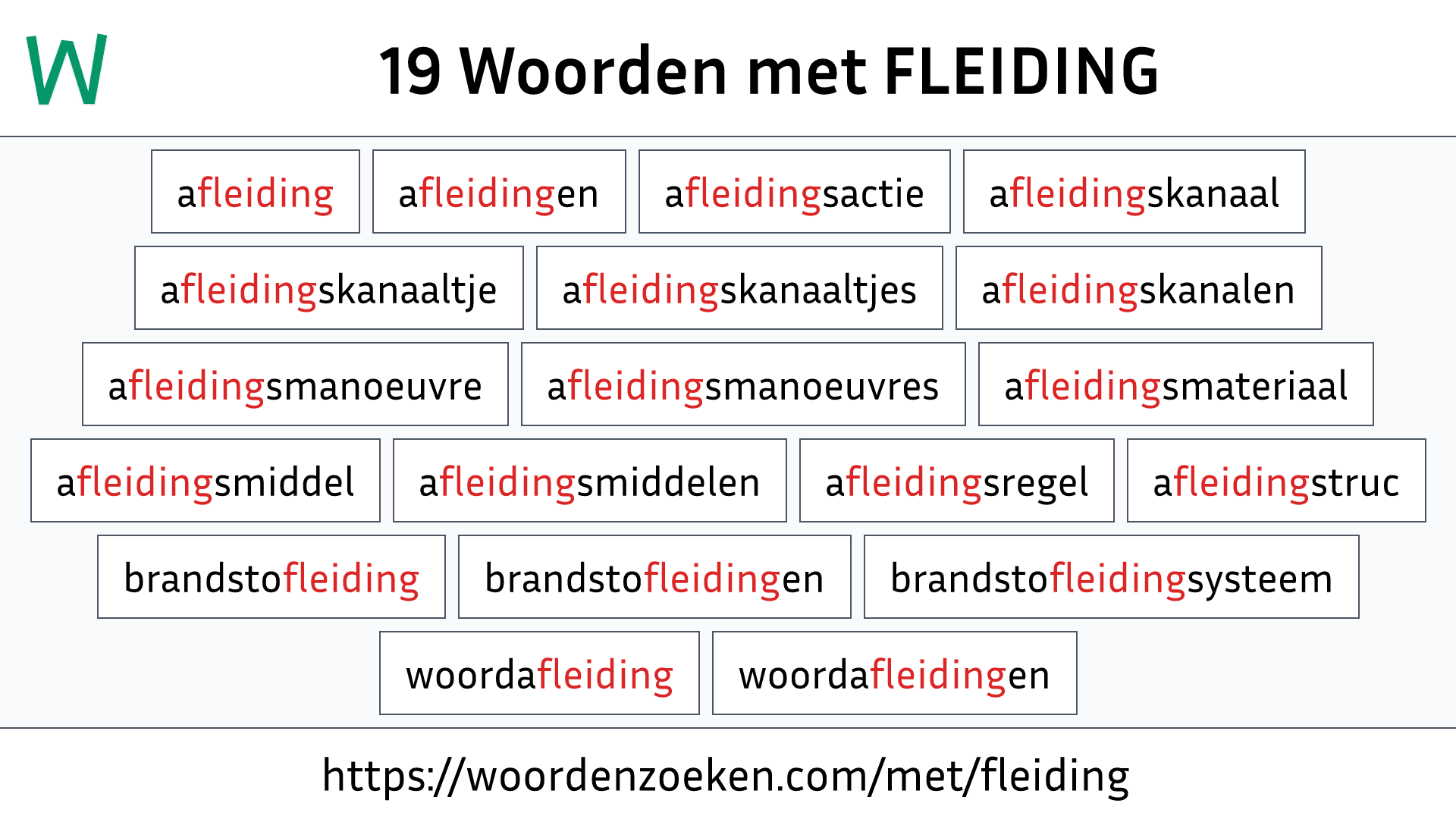 Woorden met FLEIDING