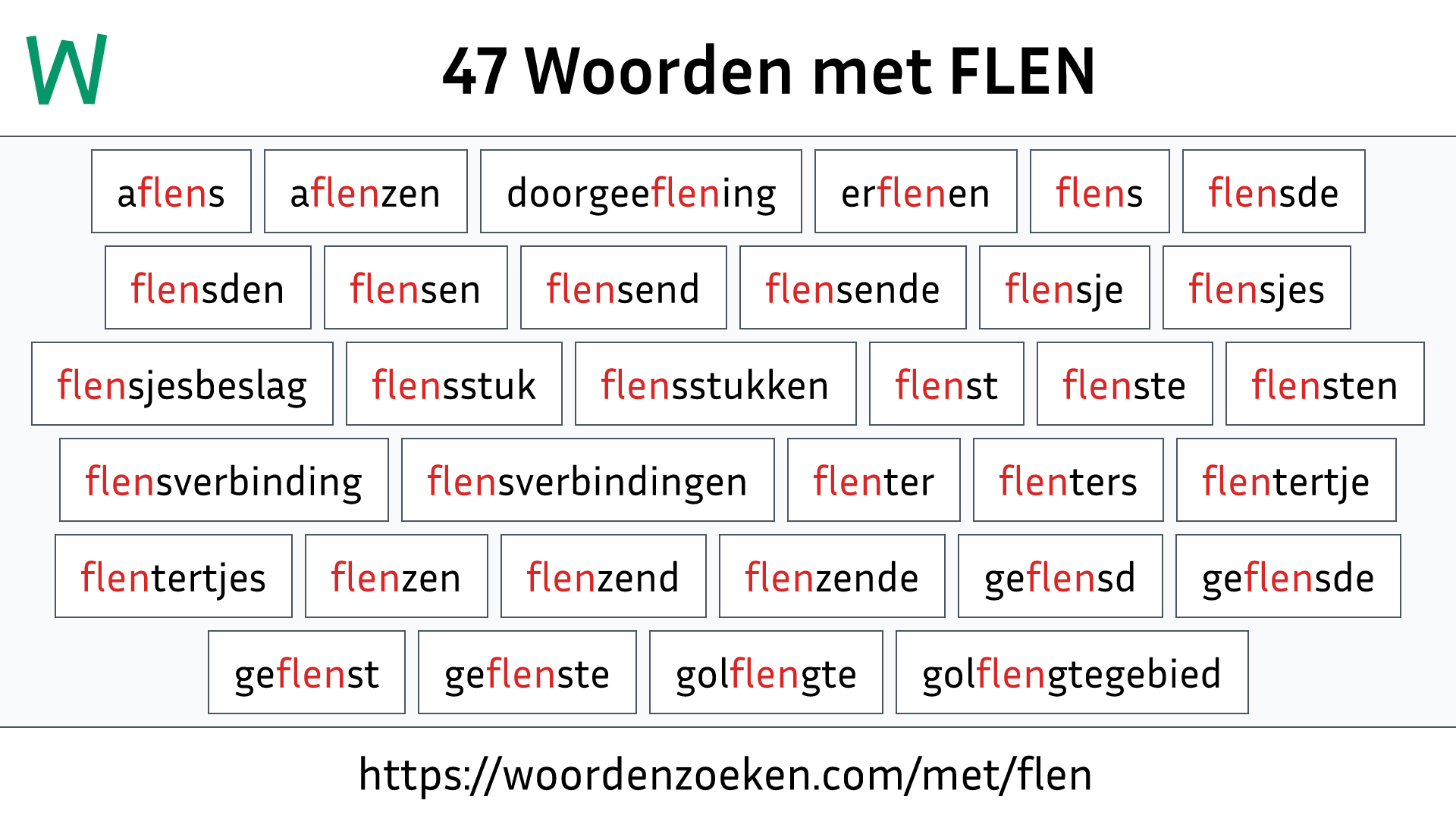 Woorden met FLEN