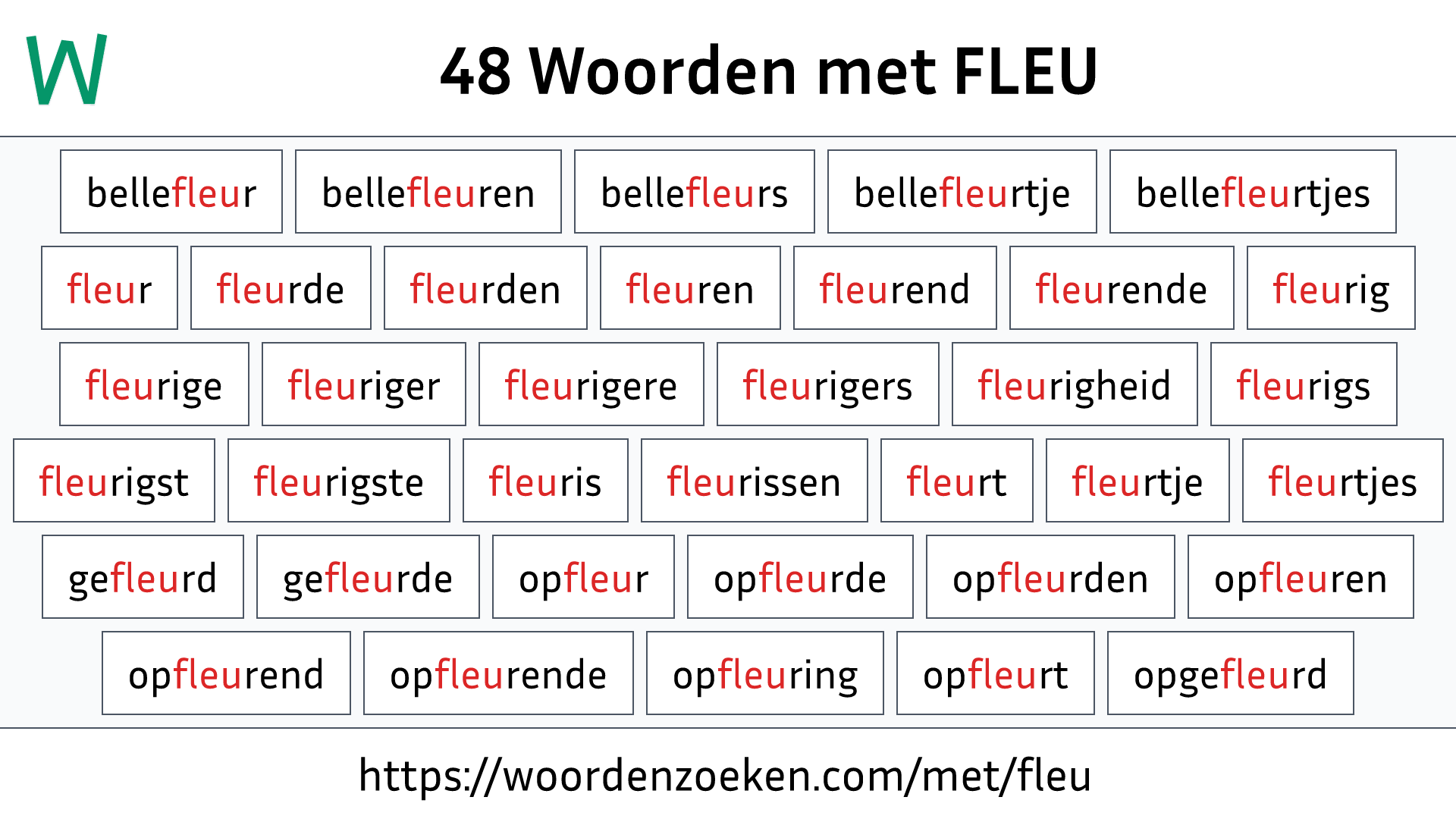 Woorden met FLEU