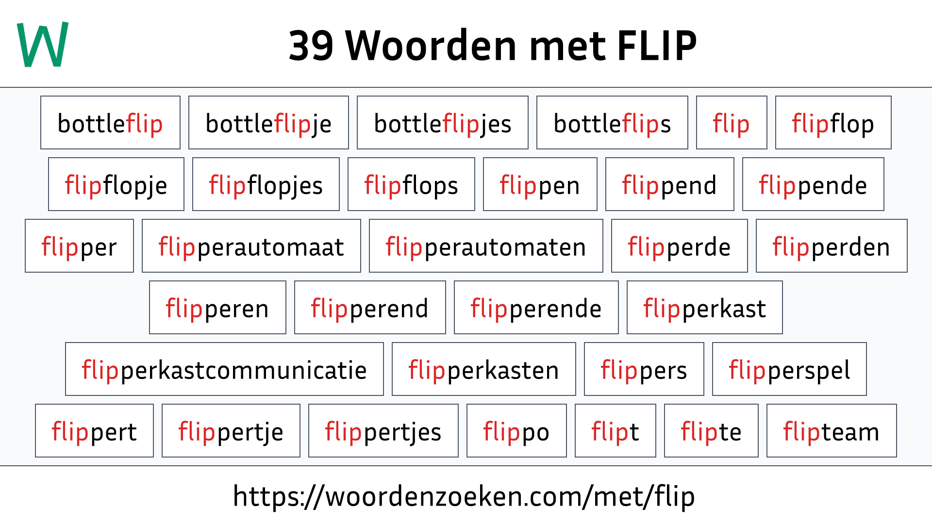 Woorden met FLIP