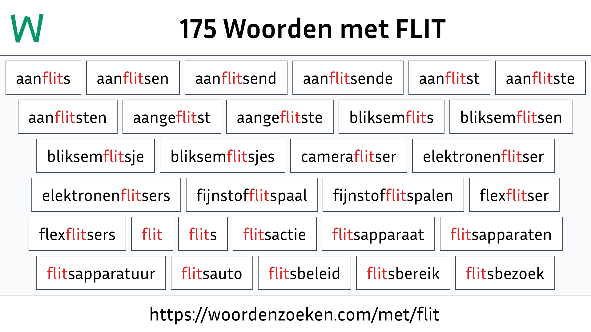 Woorden met FLIT