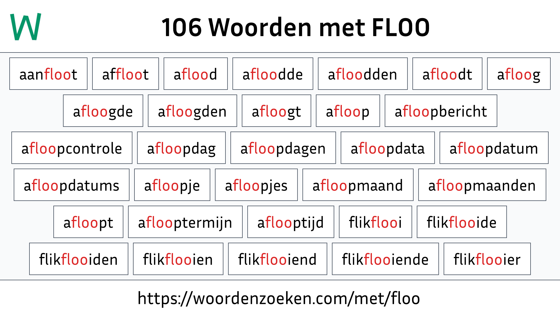 Woorden met FLOO