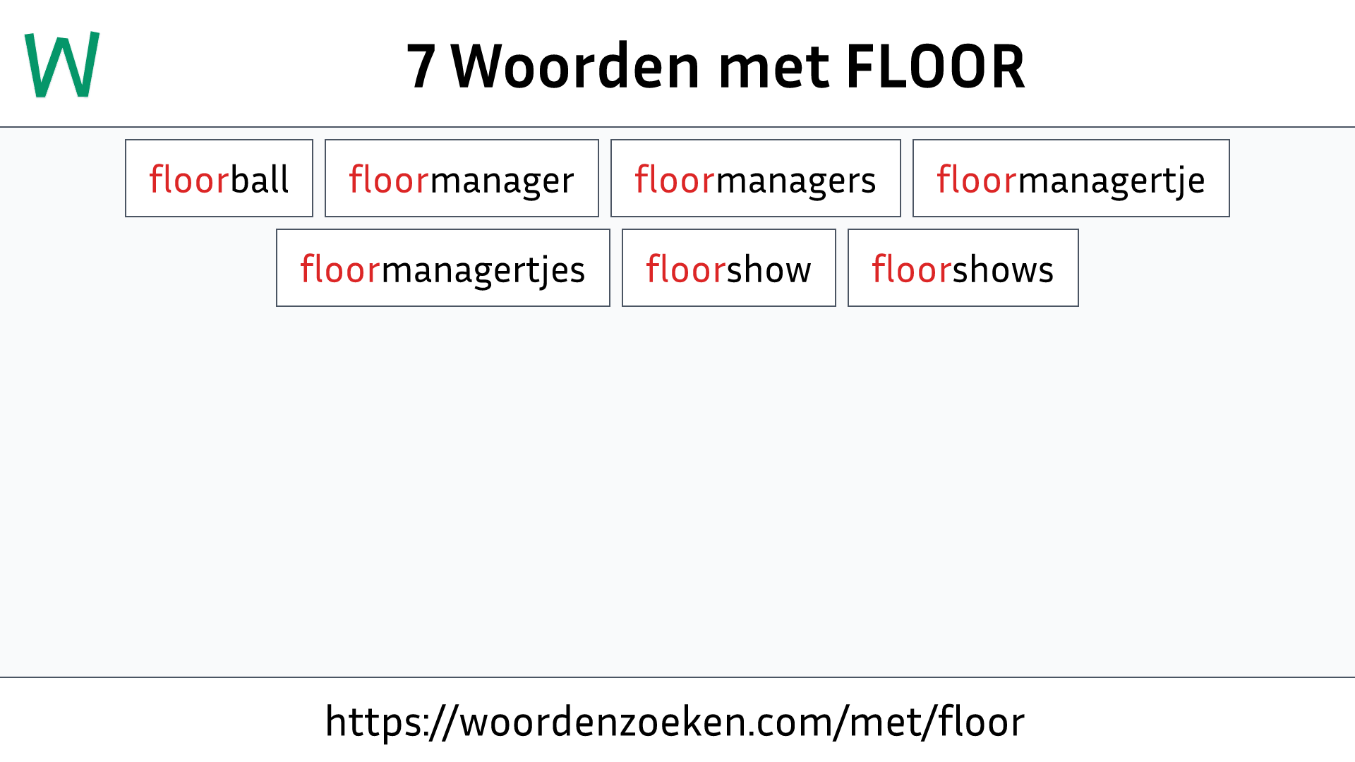 Woorden met FLOOR