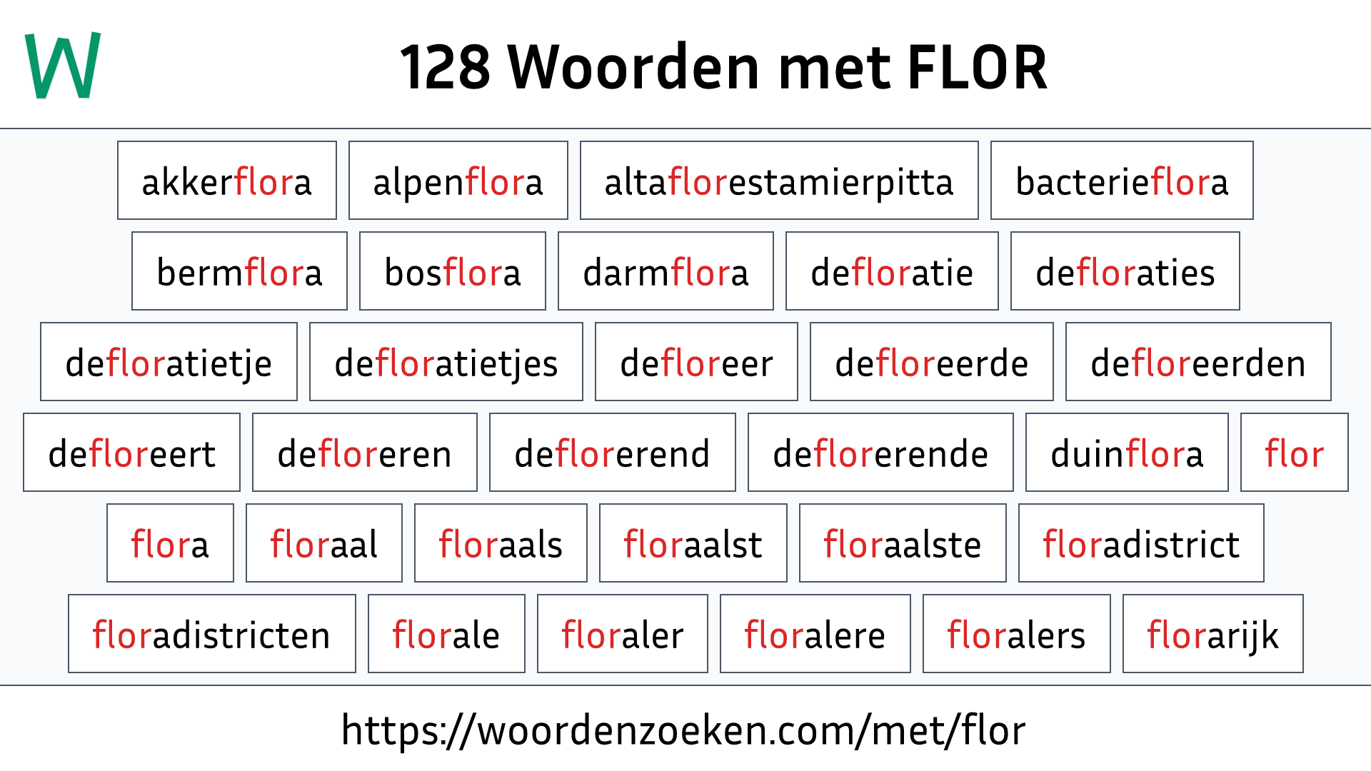 Woorden met FLOR