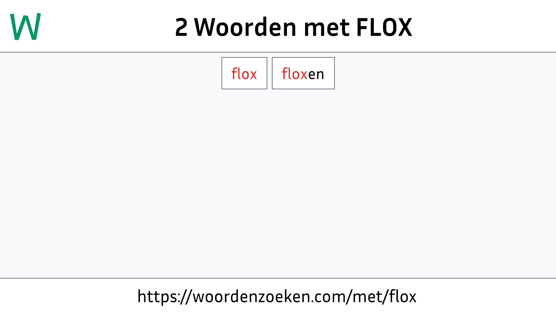 Woorden met FLOX