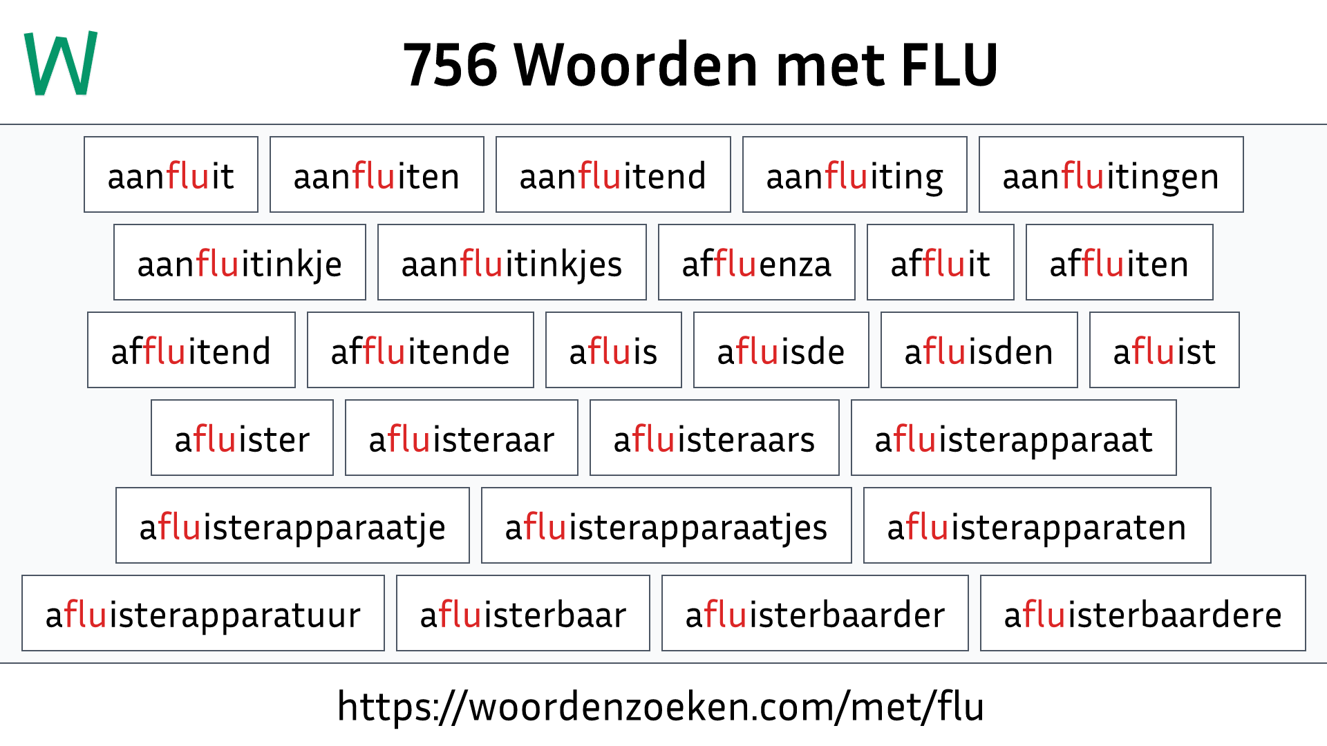 Woorden met FLU