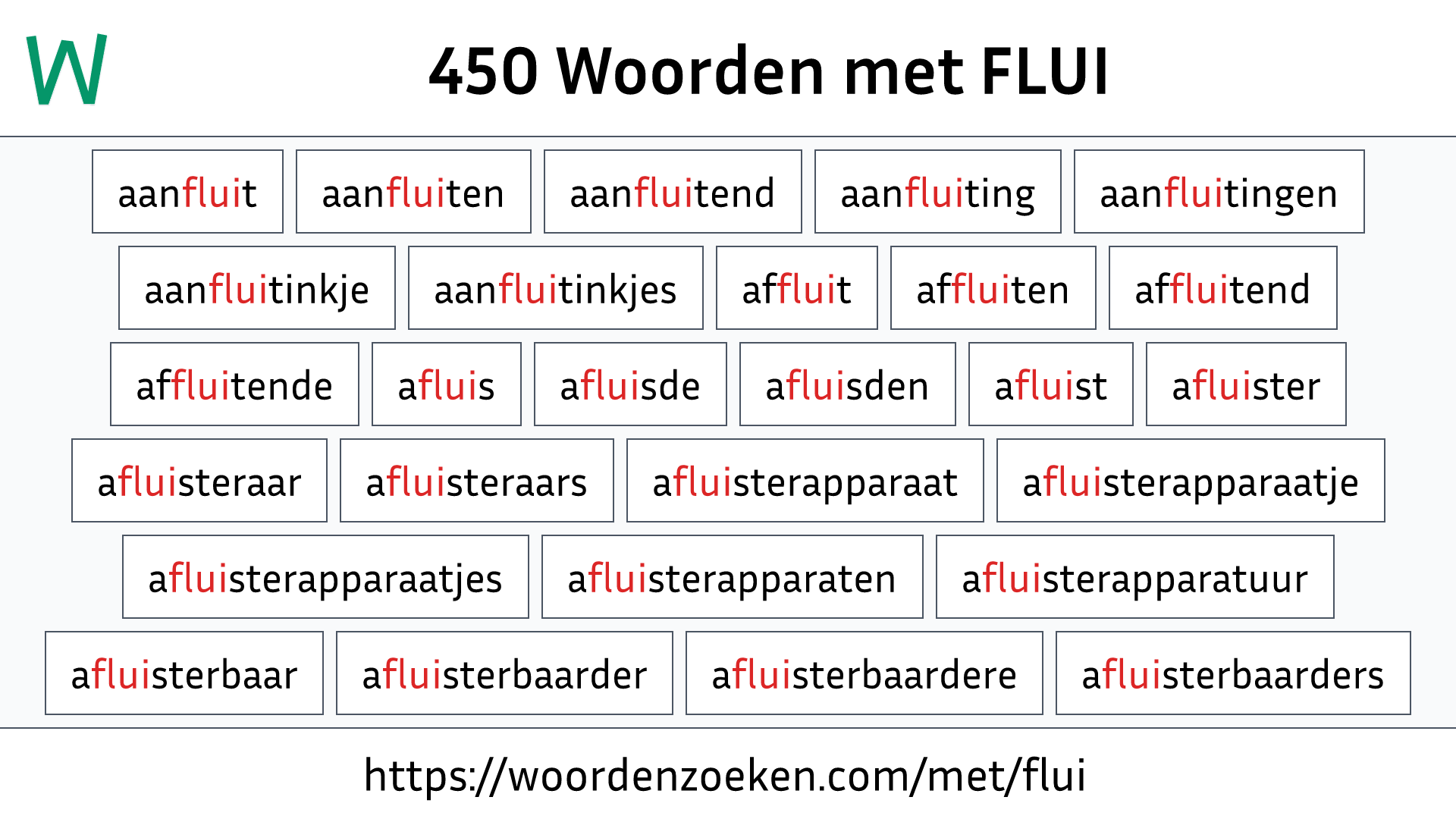 Woorden met FLUI