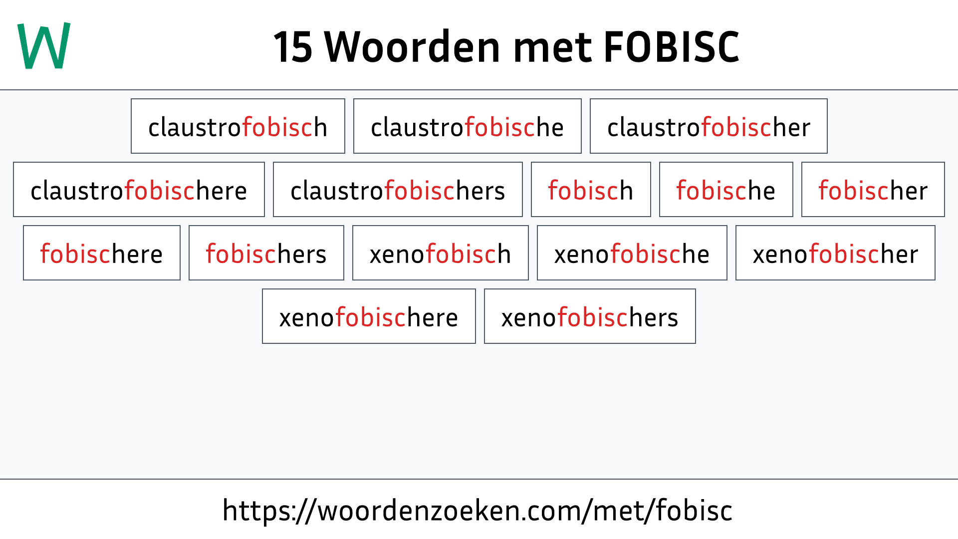 Woorden met FOBISC