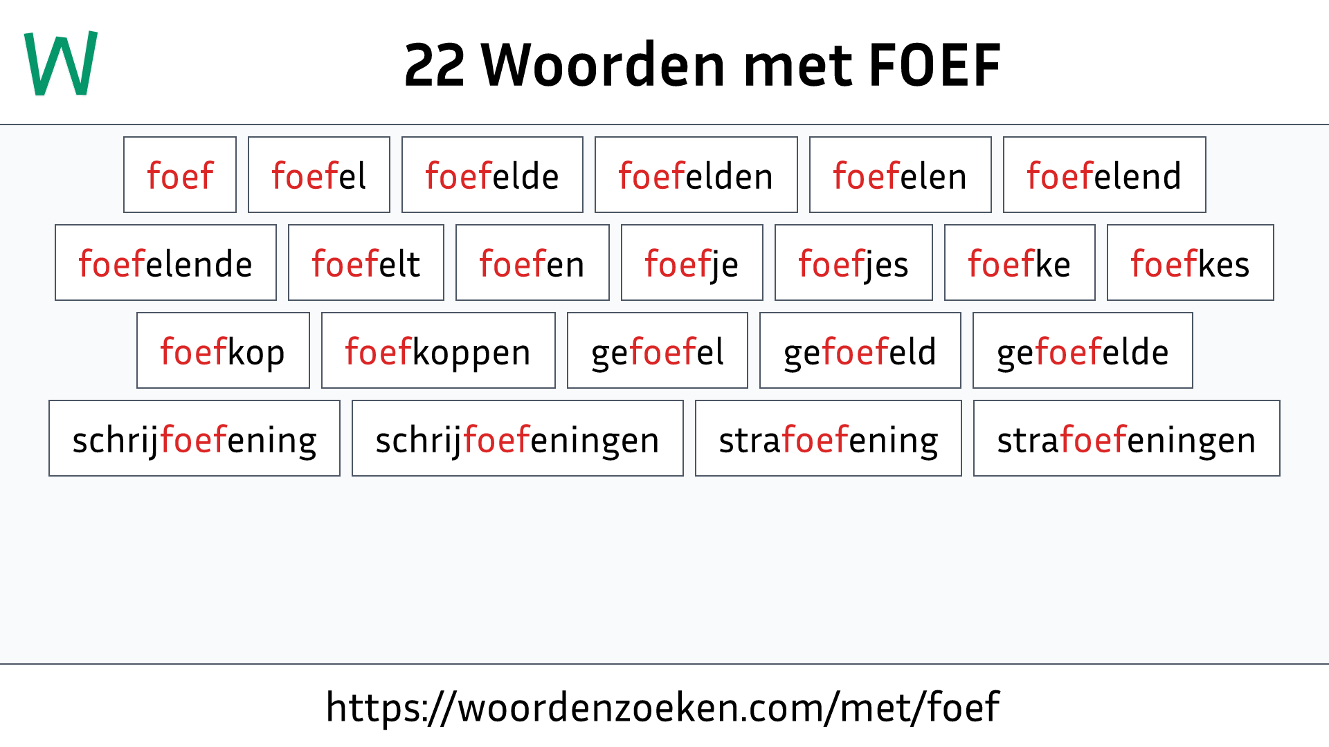 Woorden met FOEF