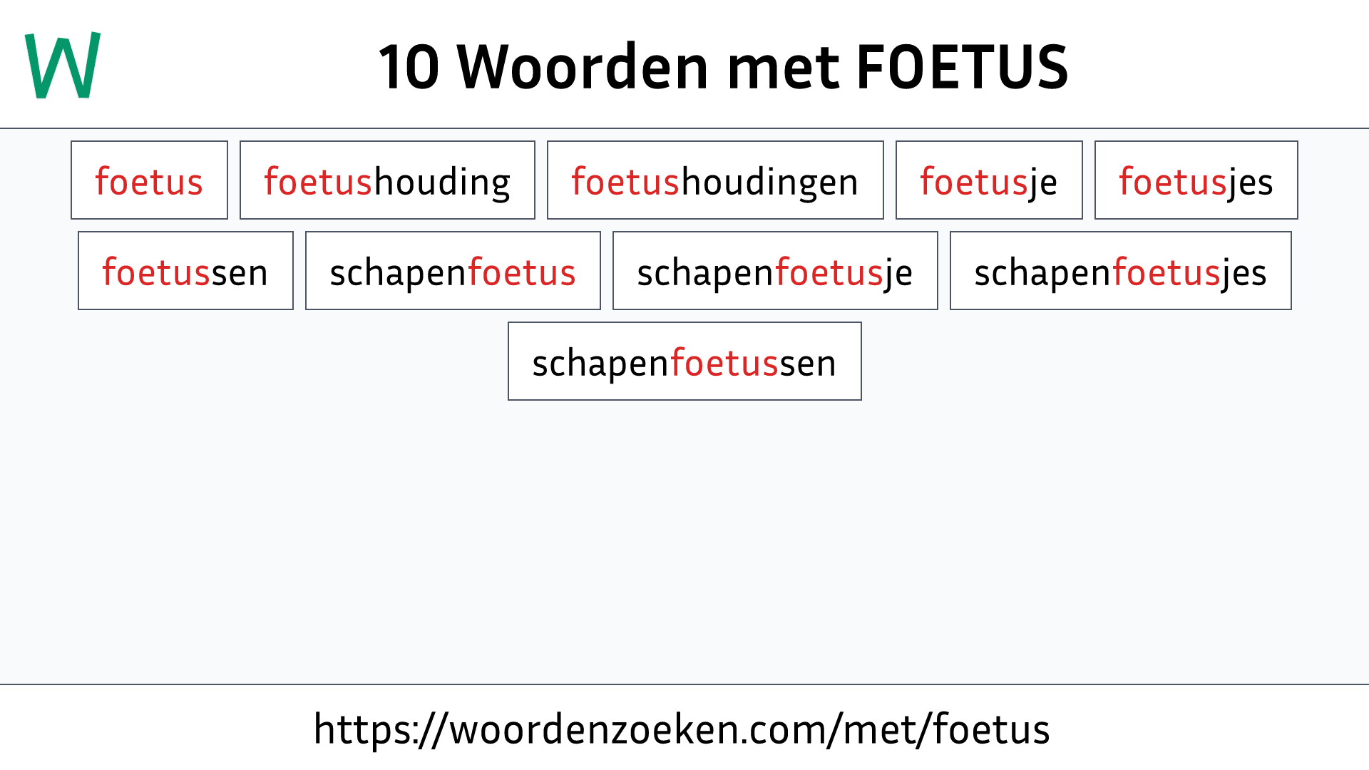 Woorden met FOETUS