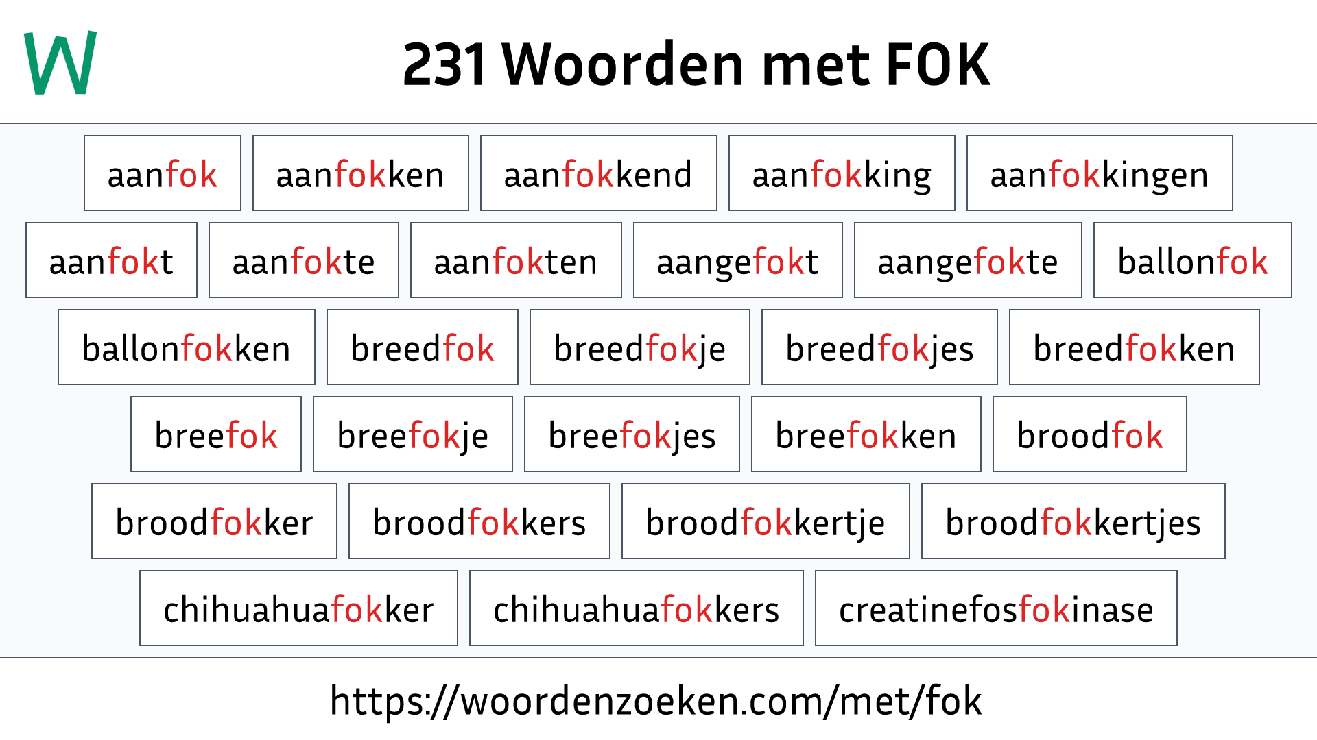 Woorden met FOK