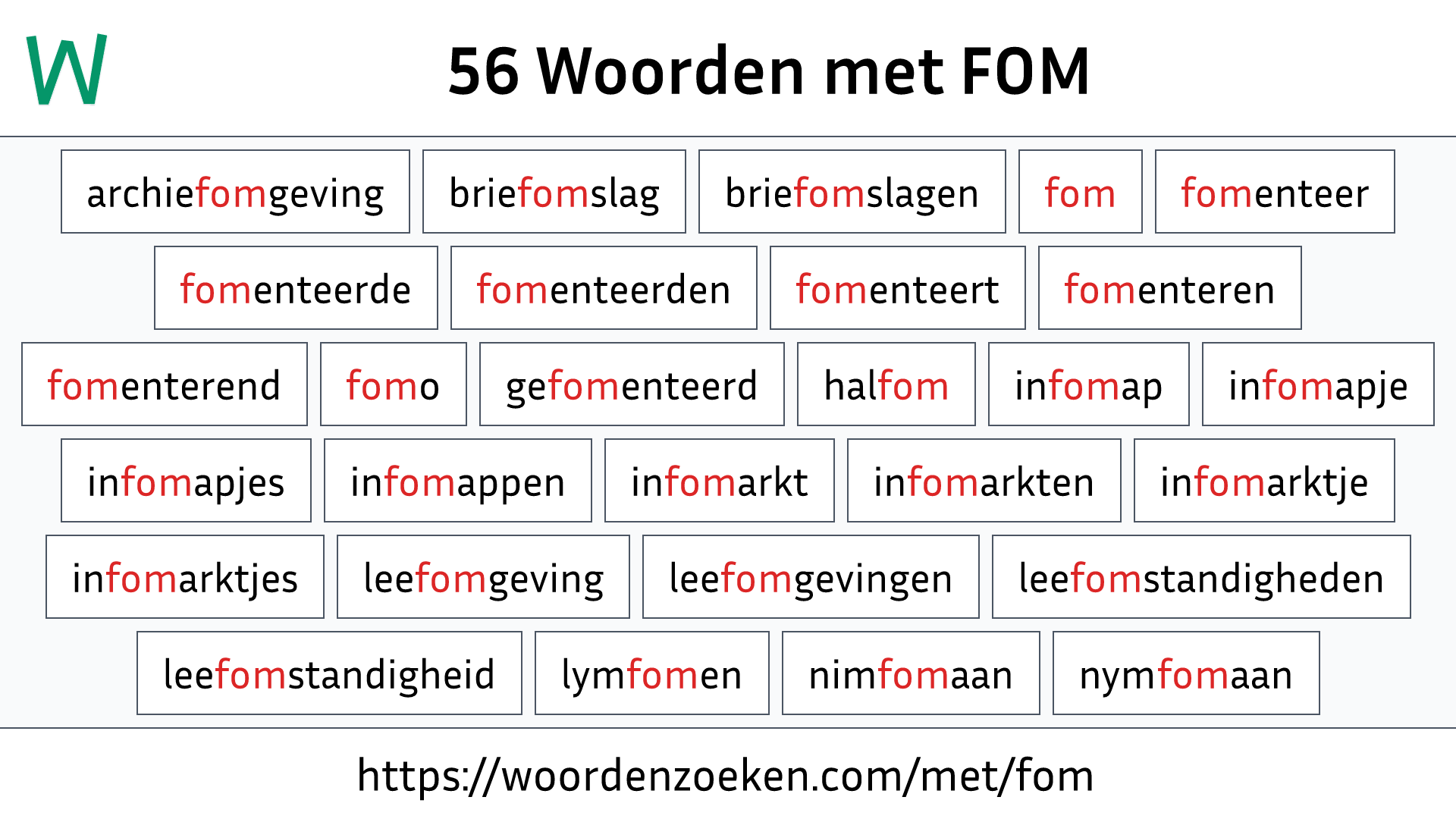 Woorden met FOM