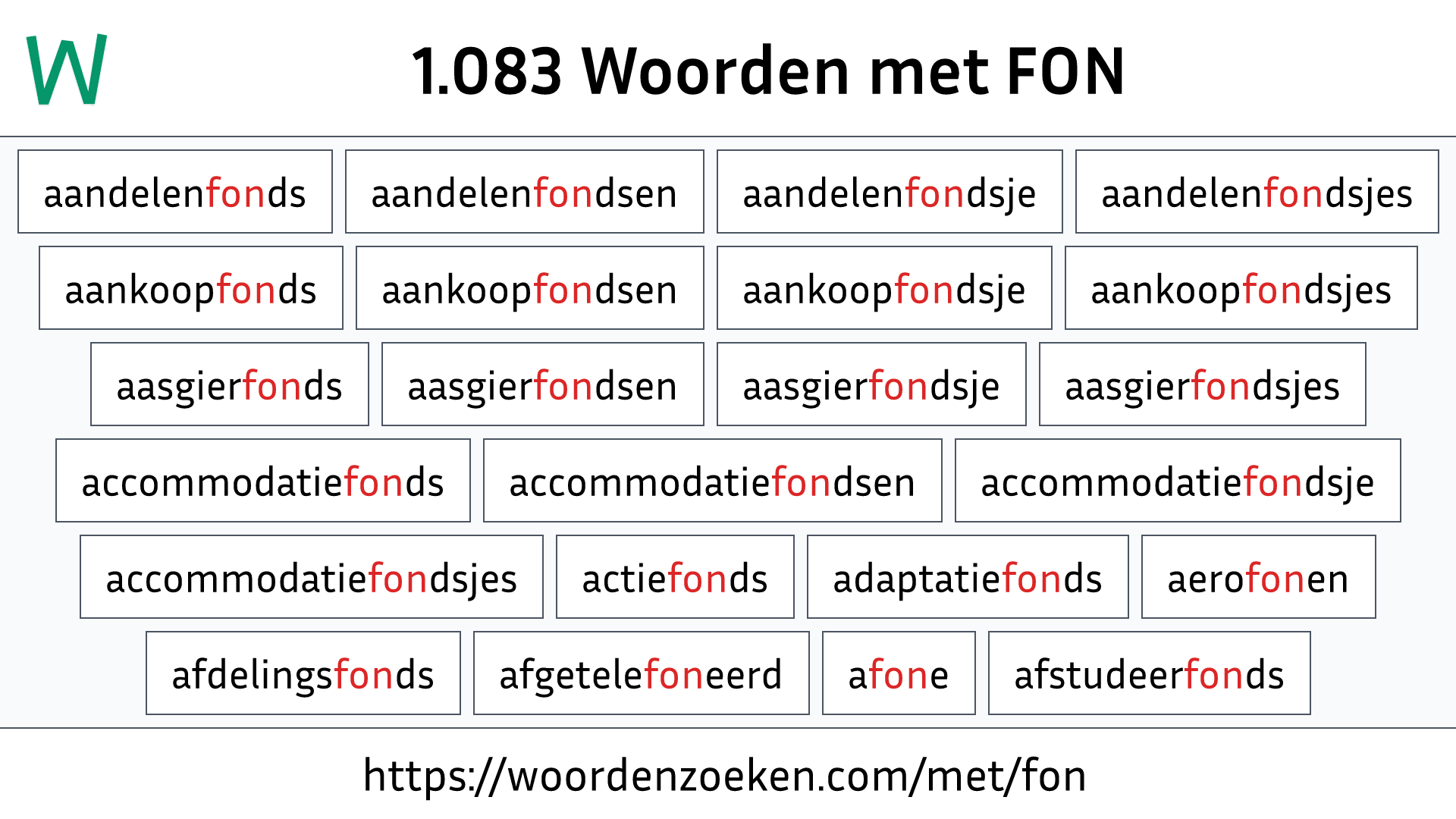 Woorden met FON