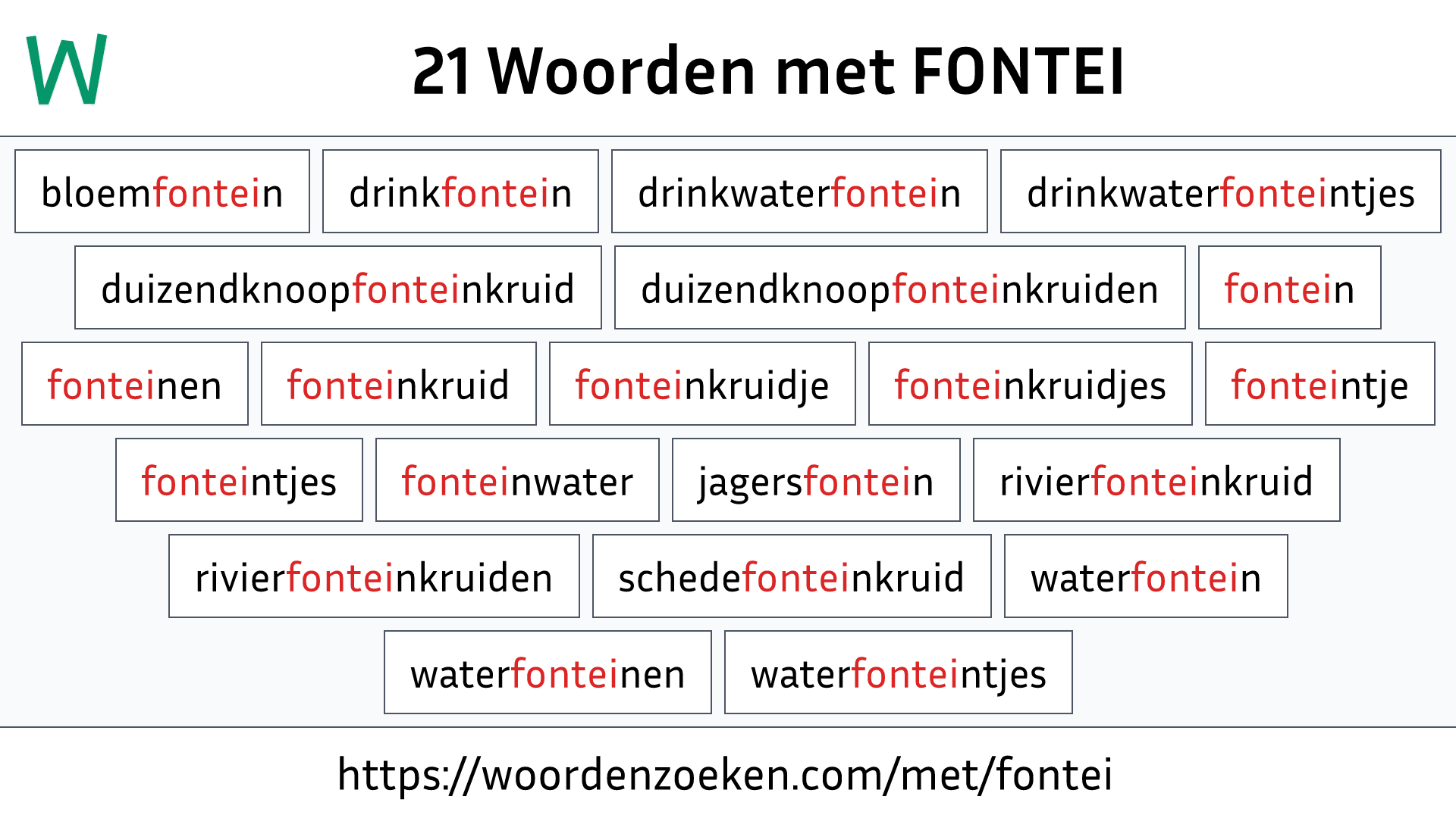 Woorden met FONTEI