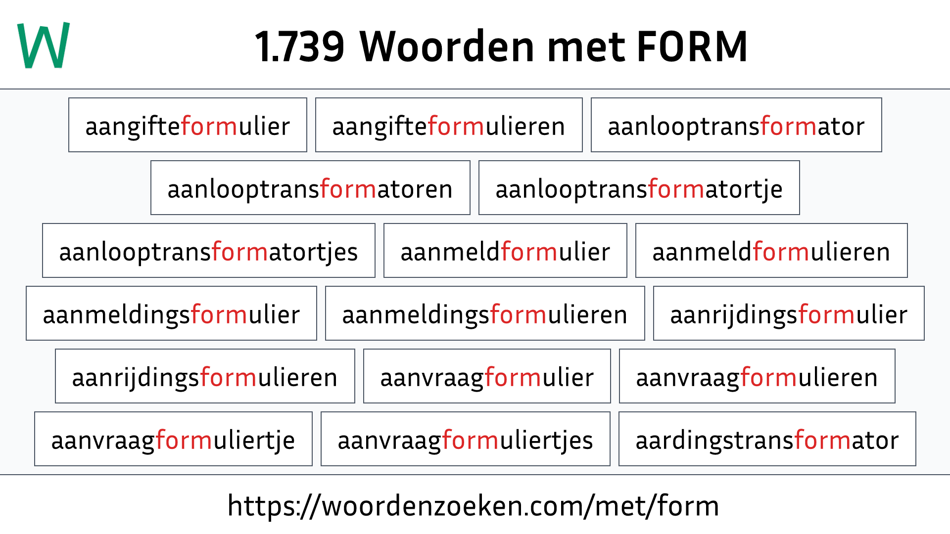 Woorden met FORM