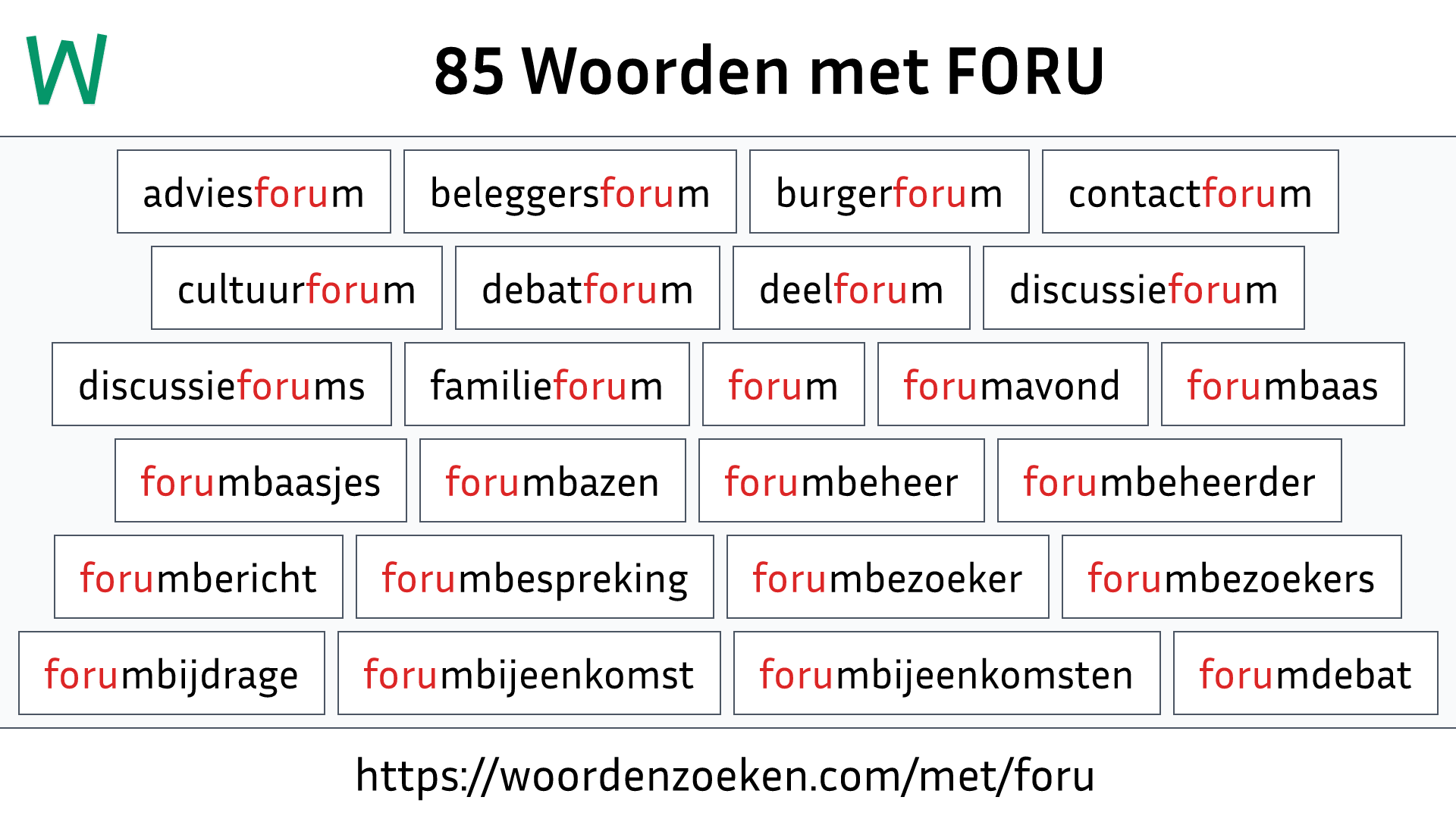 Woorden met FORU