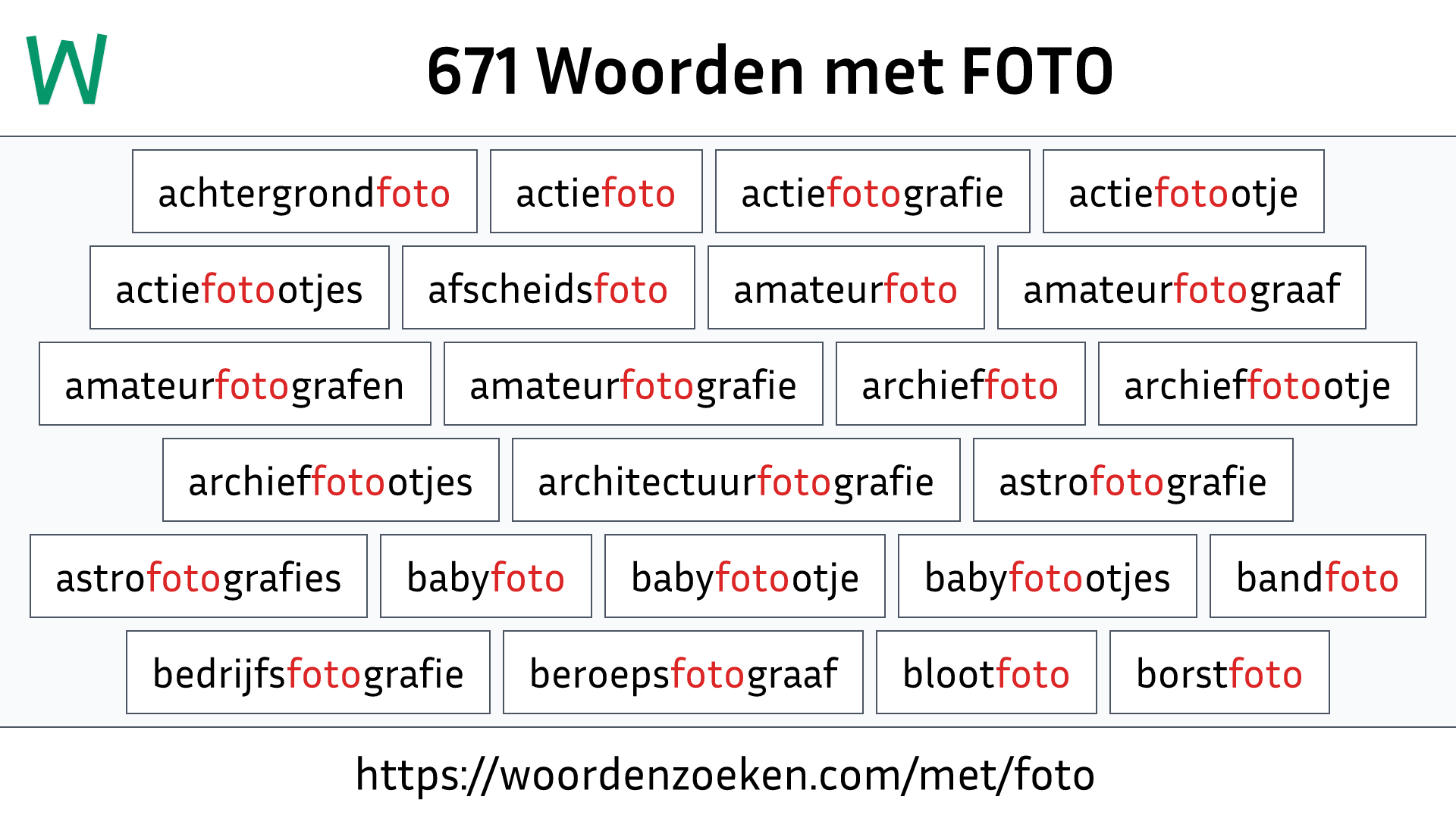 Woorden met FOTO