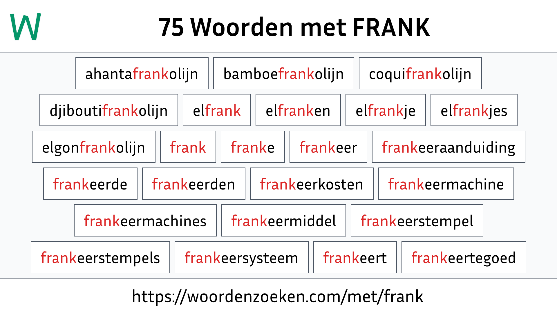 Woorden met FRANK