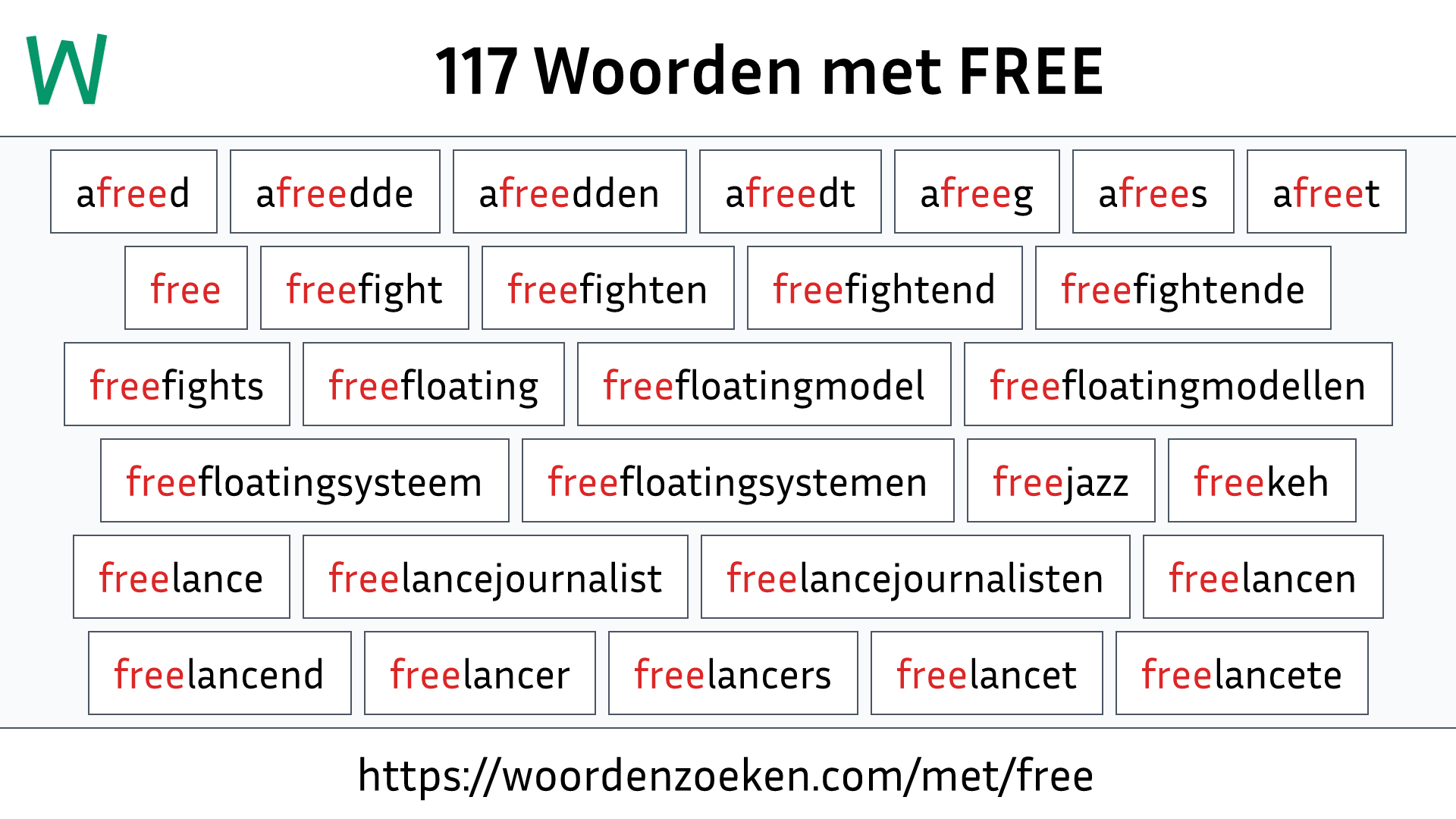 Woorden met FREE