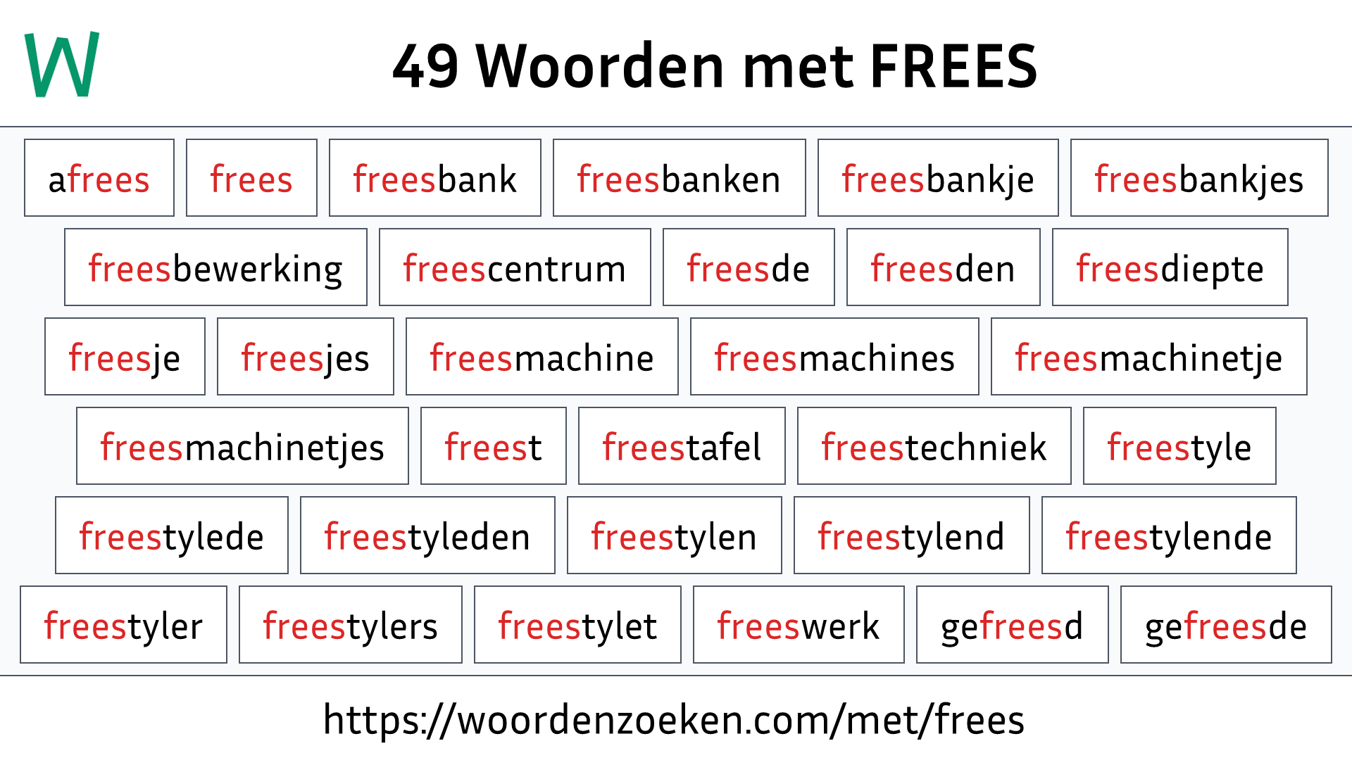 Woorden met FREES