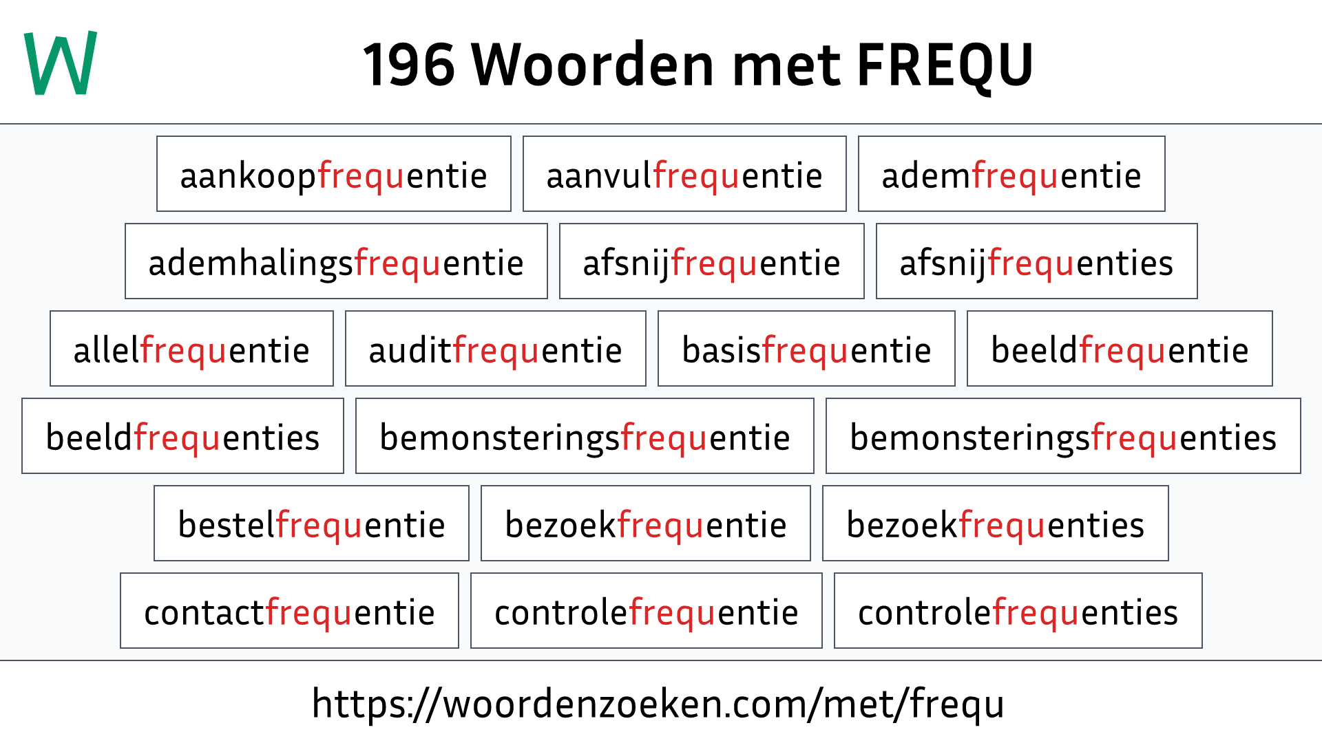 Woorden met FREQU