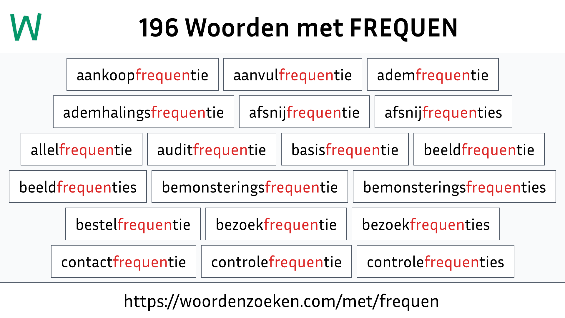 Woorden met FREQUEN