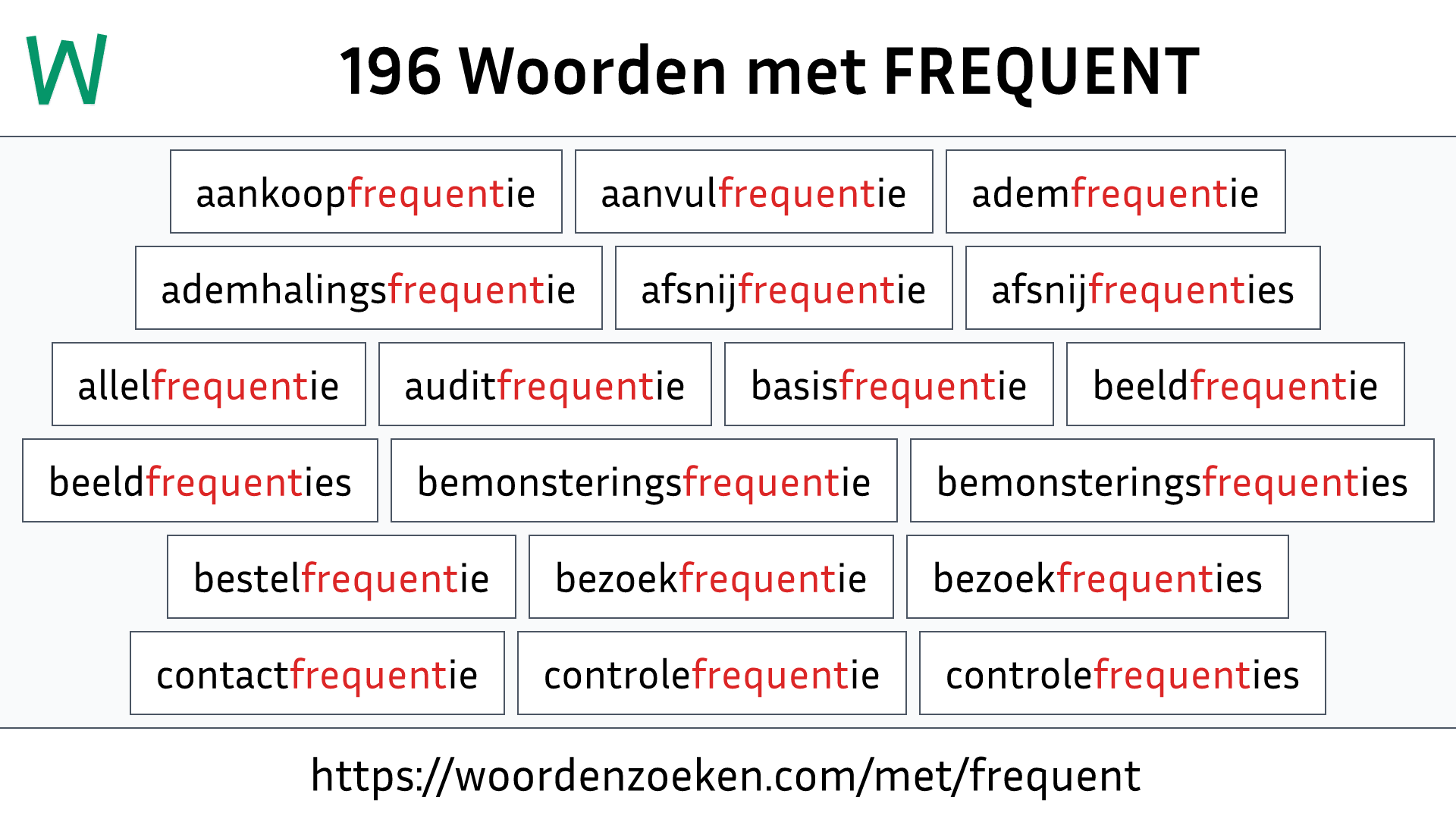 Woorden met FREQUENT