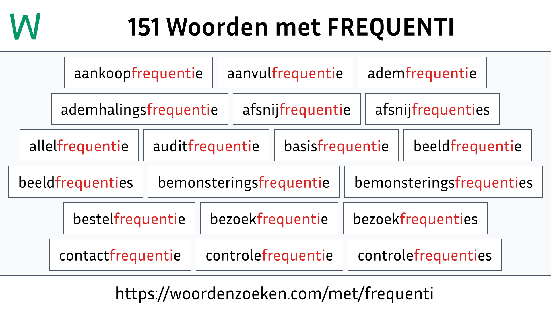 Woorden met FREQUENTI