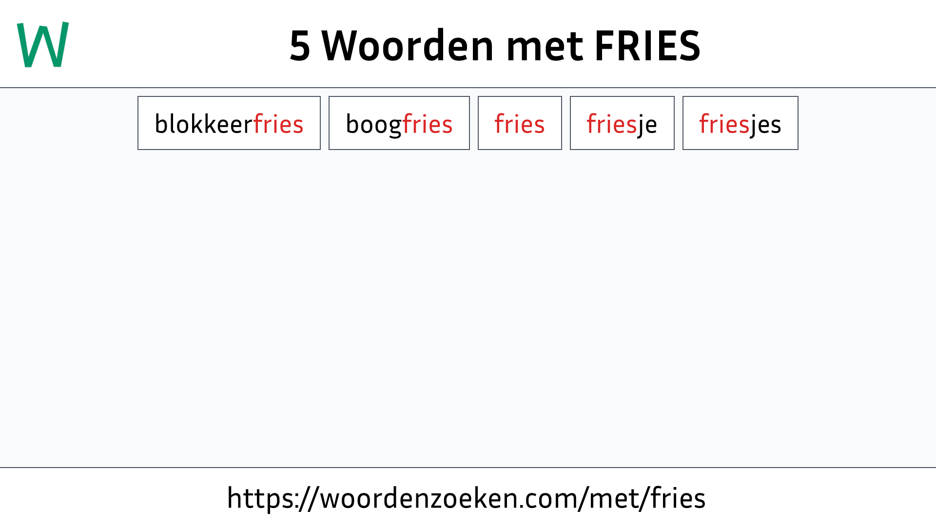 Woorden met FRIES