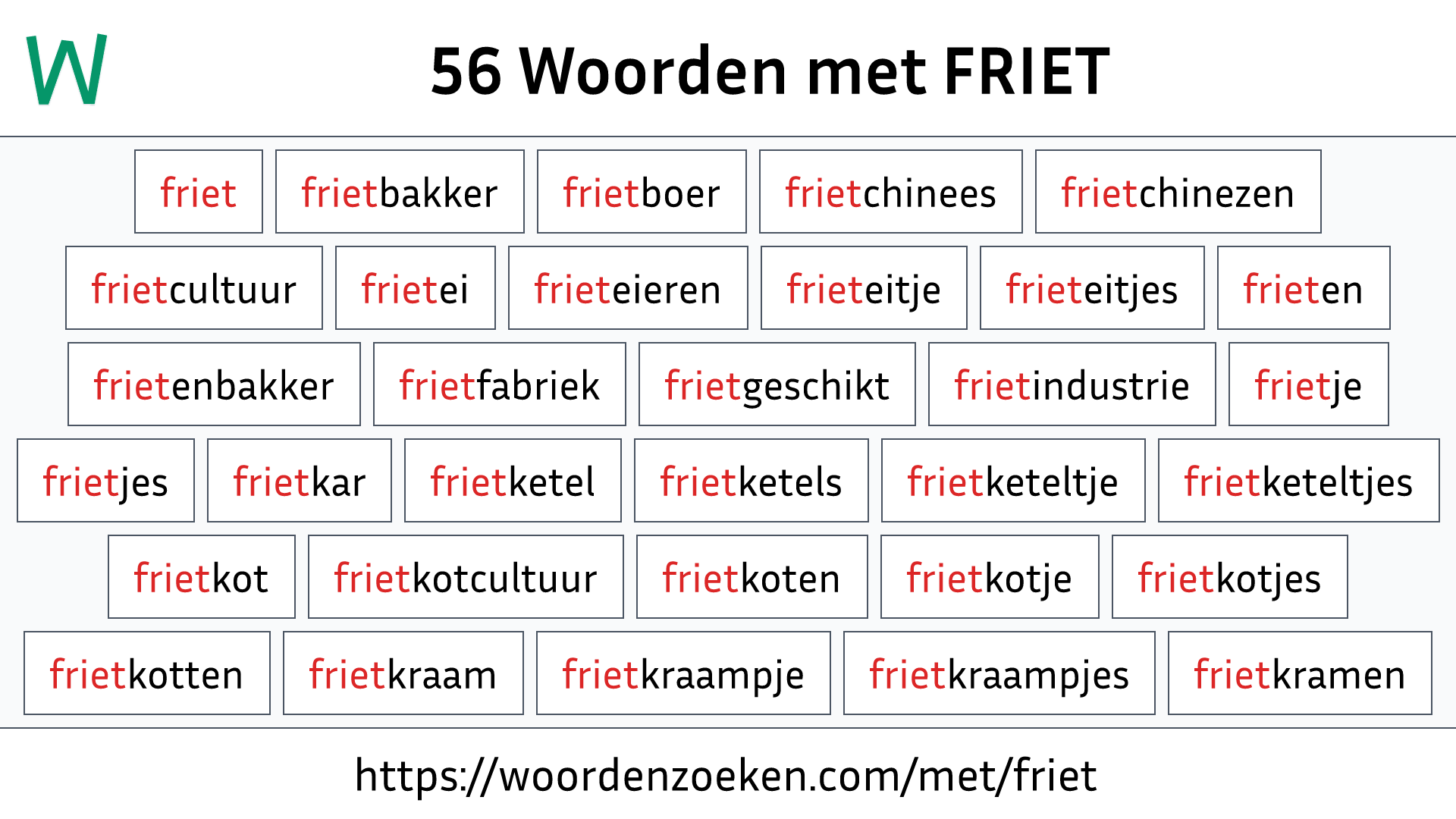 Woorden met FRIET