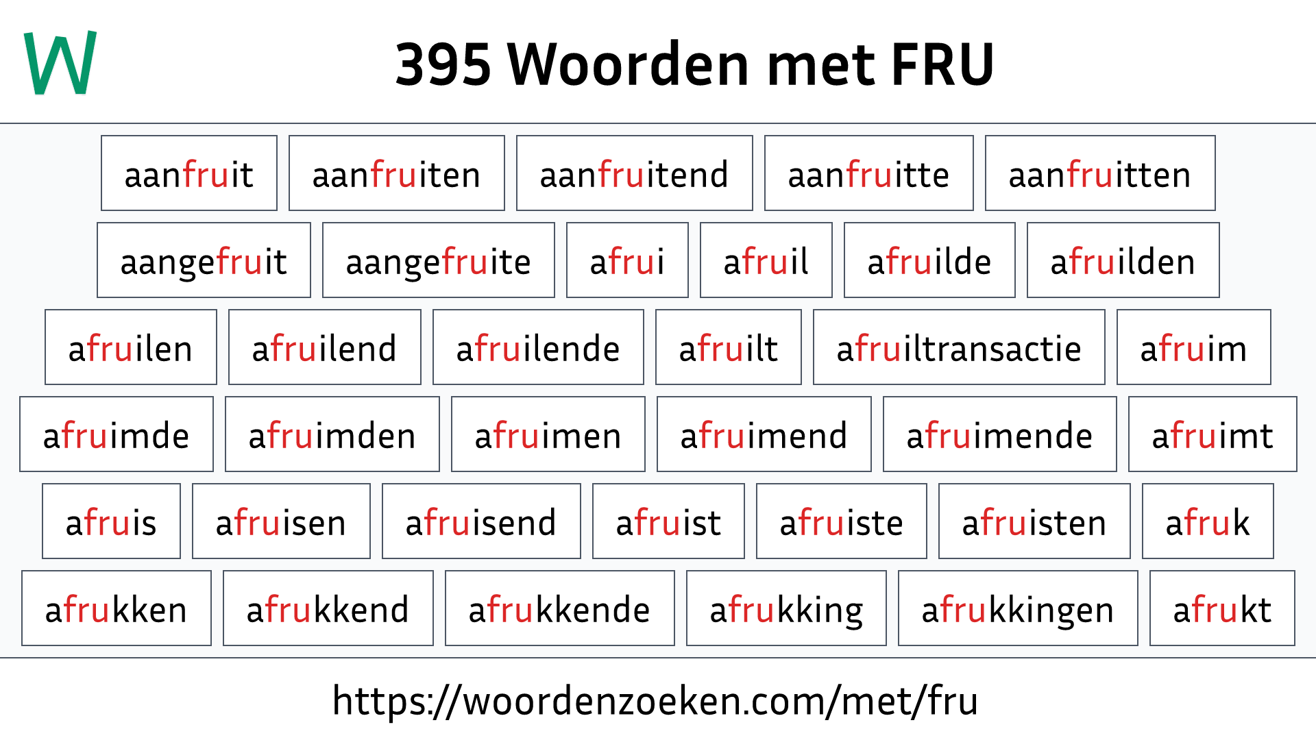 Woorden met FRU