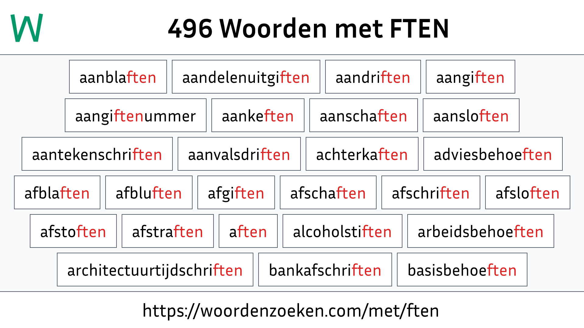 Woorden met FTEN