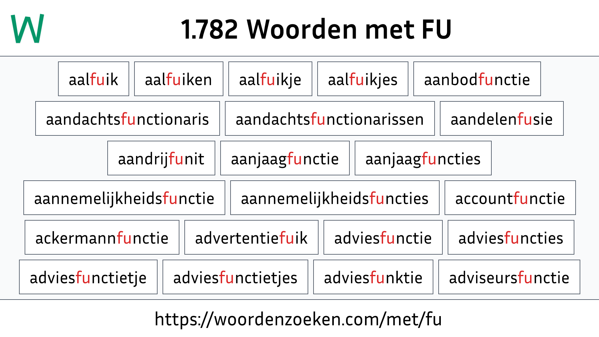 Woorden met FU