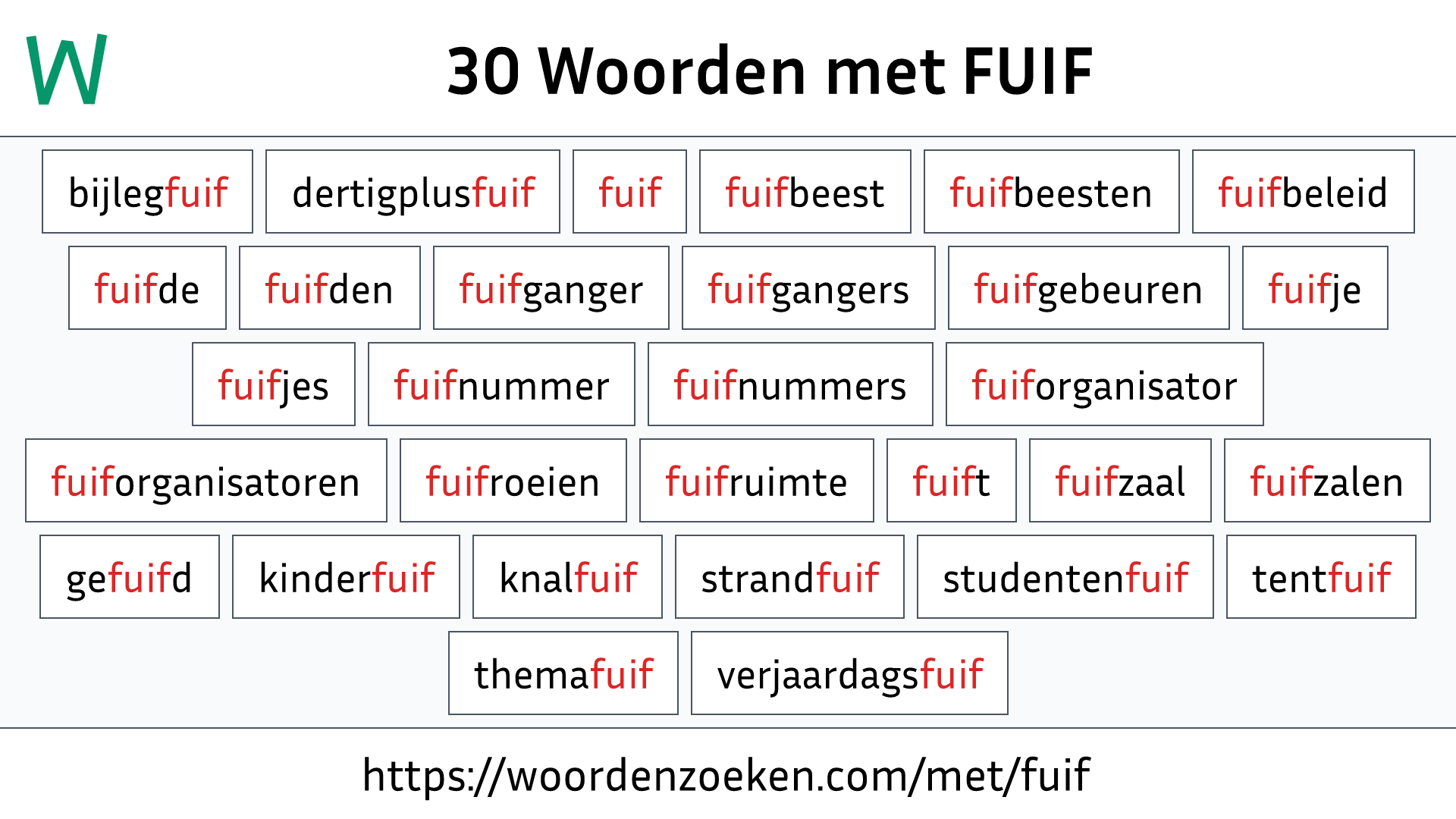 Woorden met FUIF