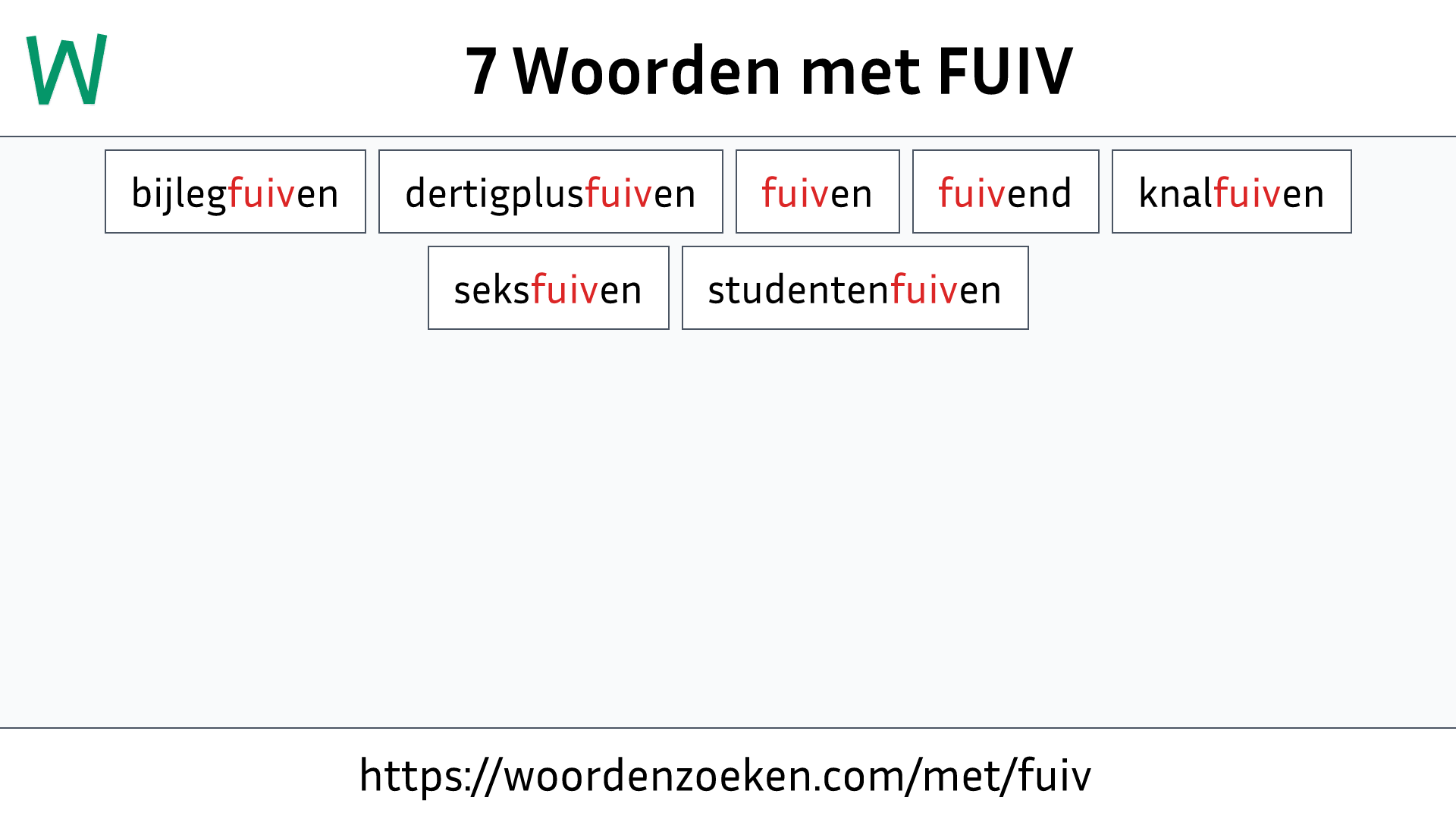 Woorden met FUIV