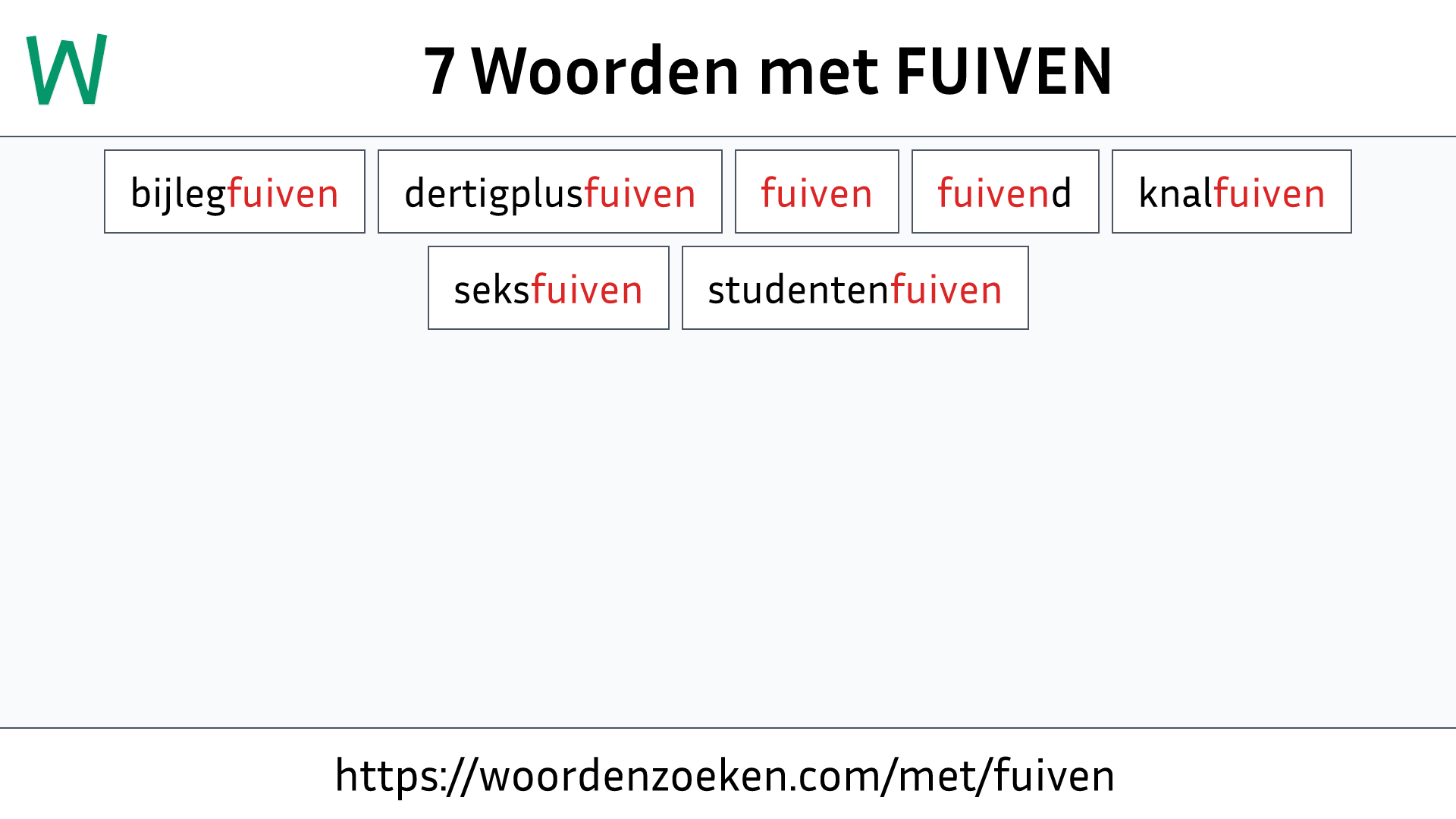 Woorden met FUIVEN