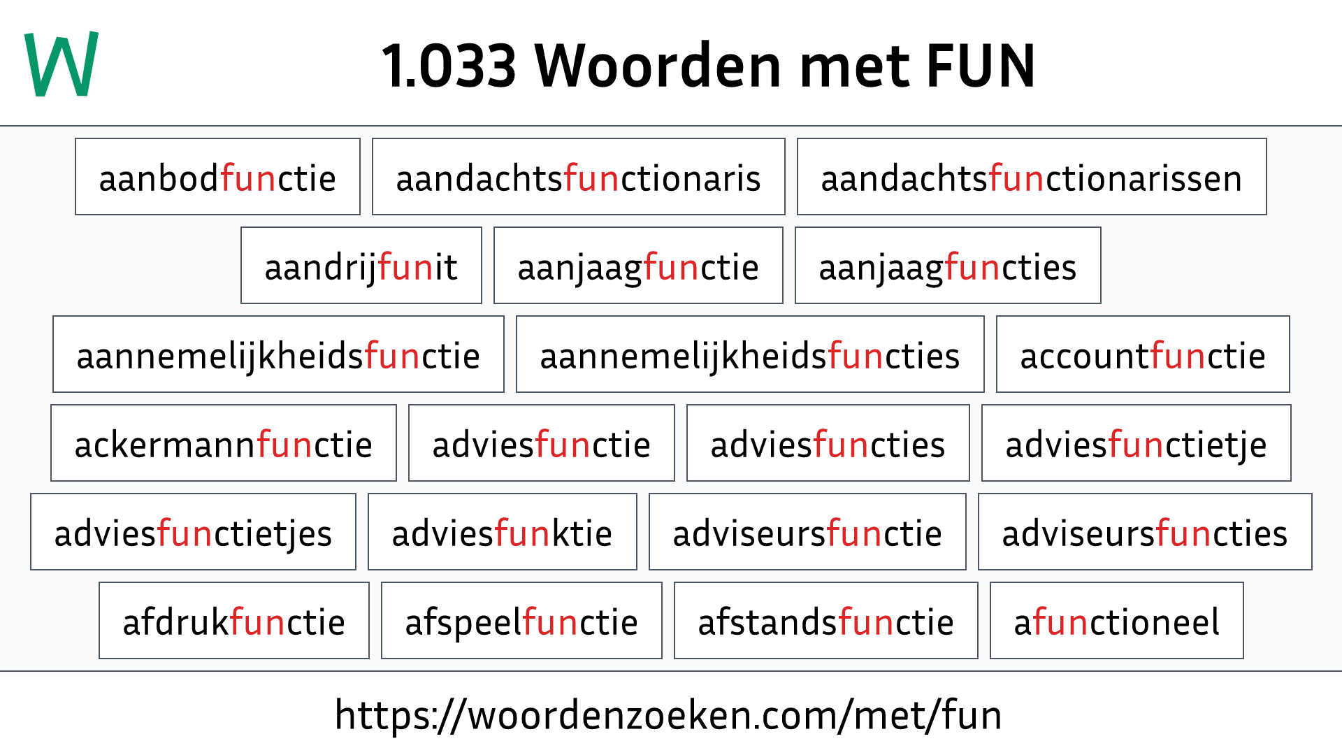 Woorden met FUN