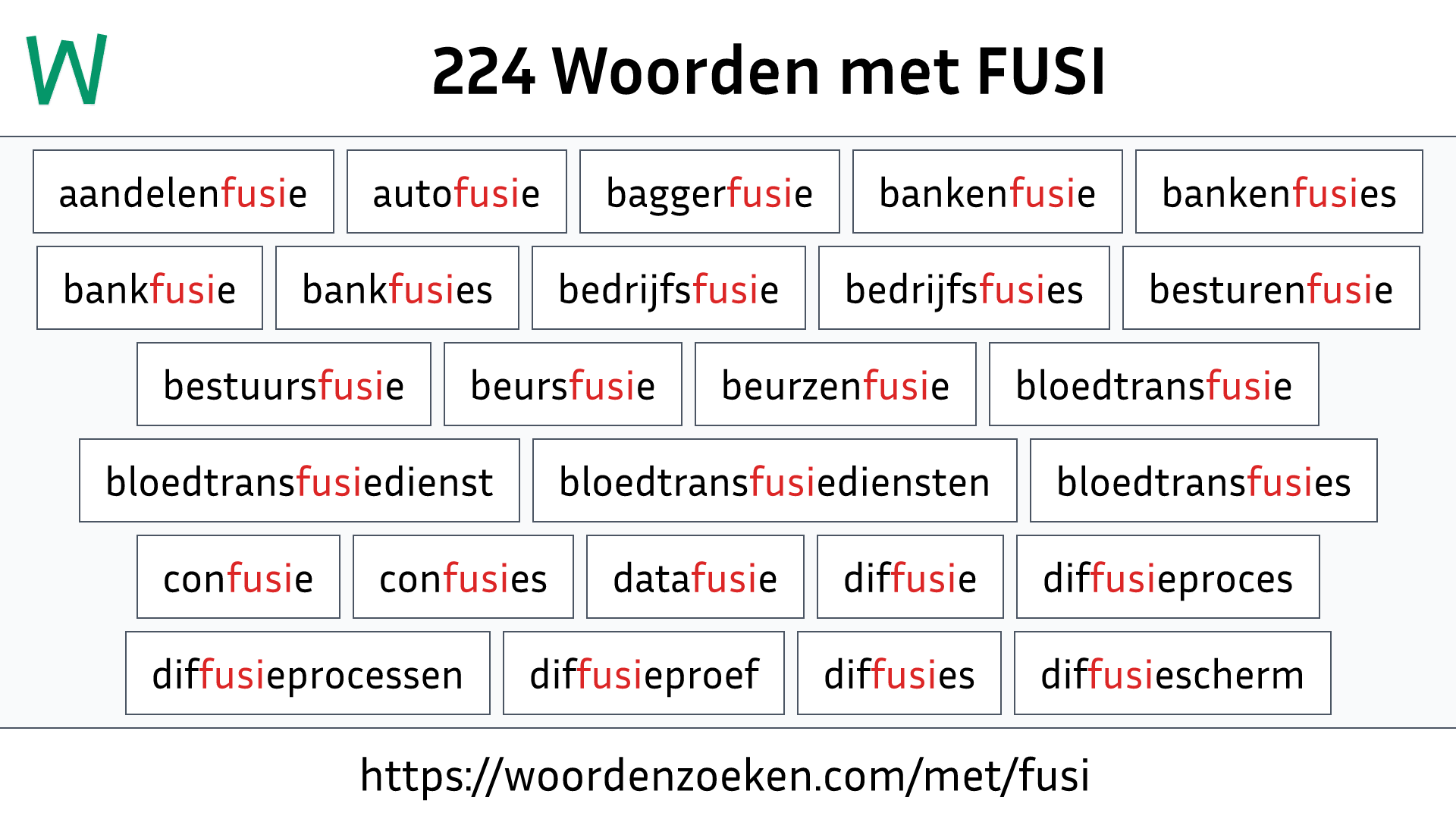 Woorden met FUSI