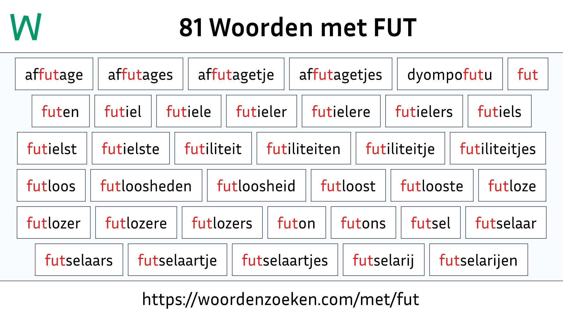 Woorden met FUT