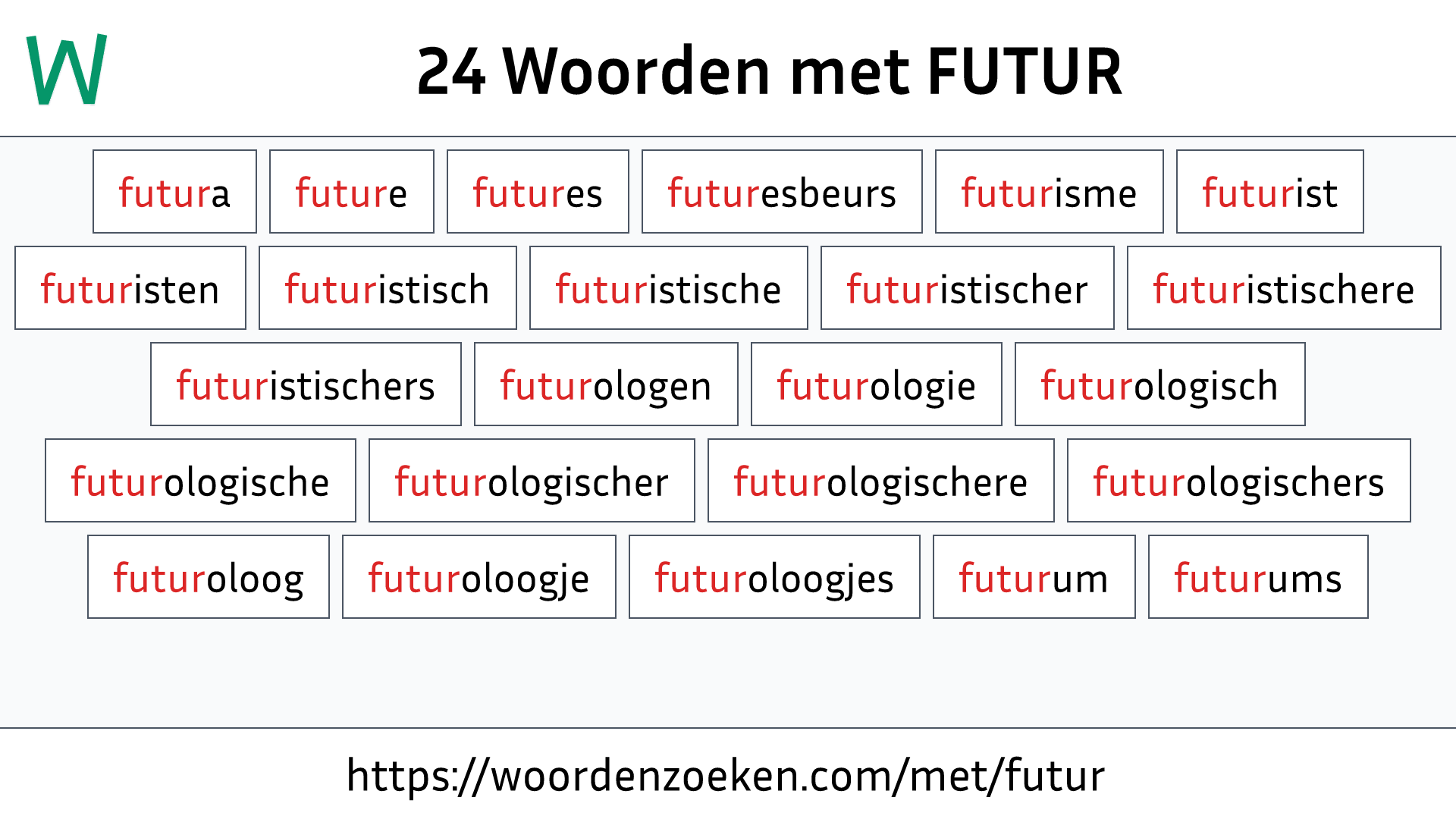 Woorden met FUTUR