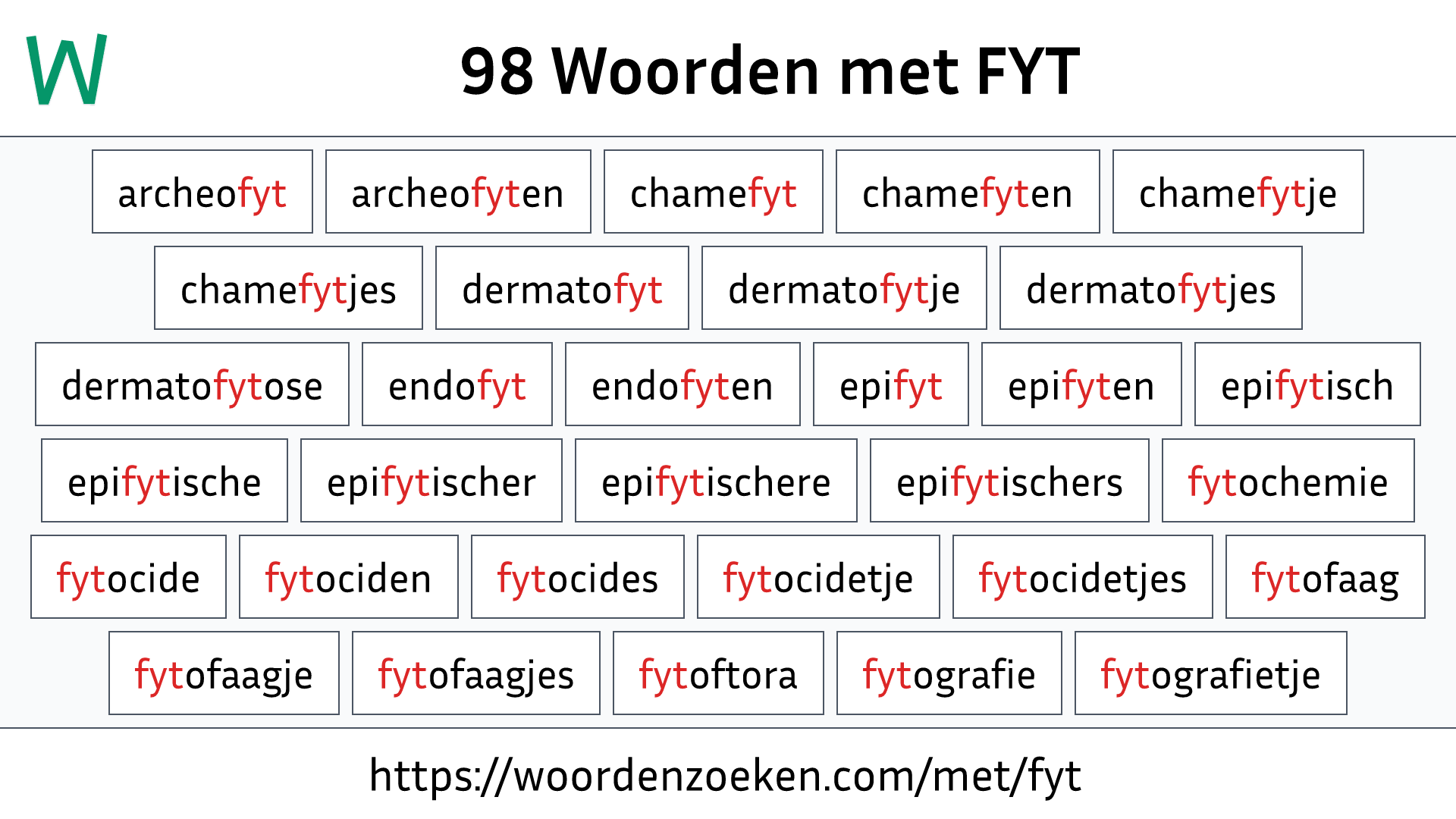 Woorden met FYT